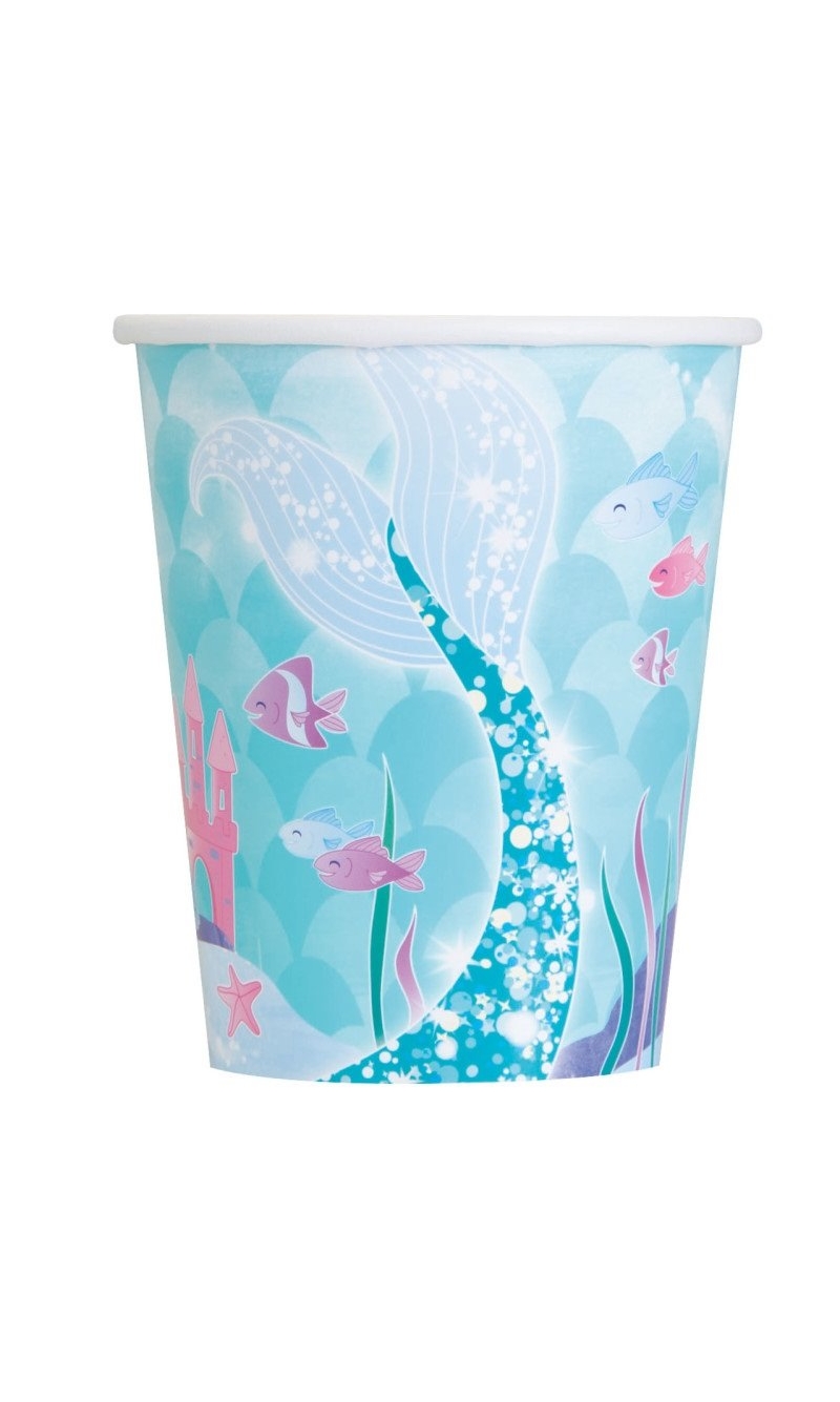 Mermaid 266ml Party Paper Cups - 8pk