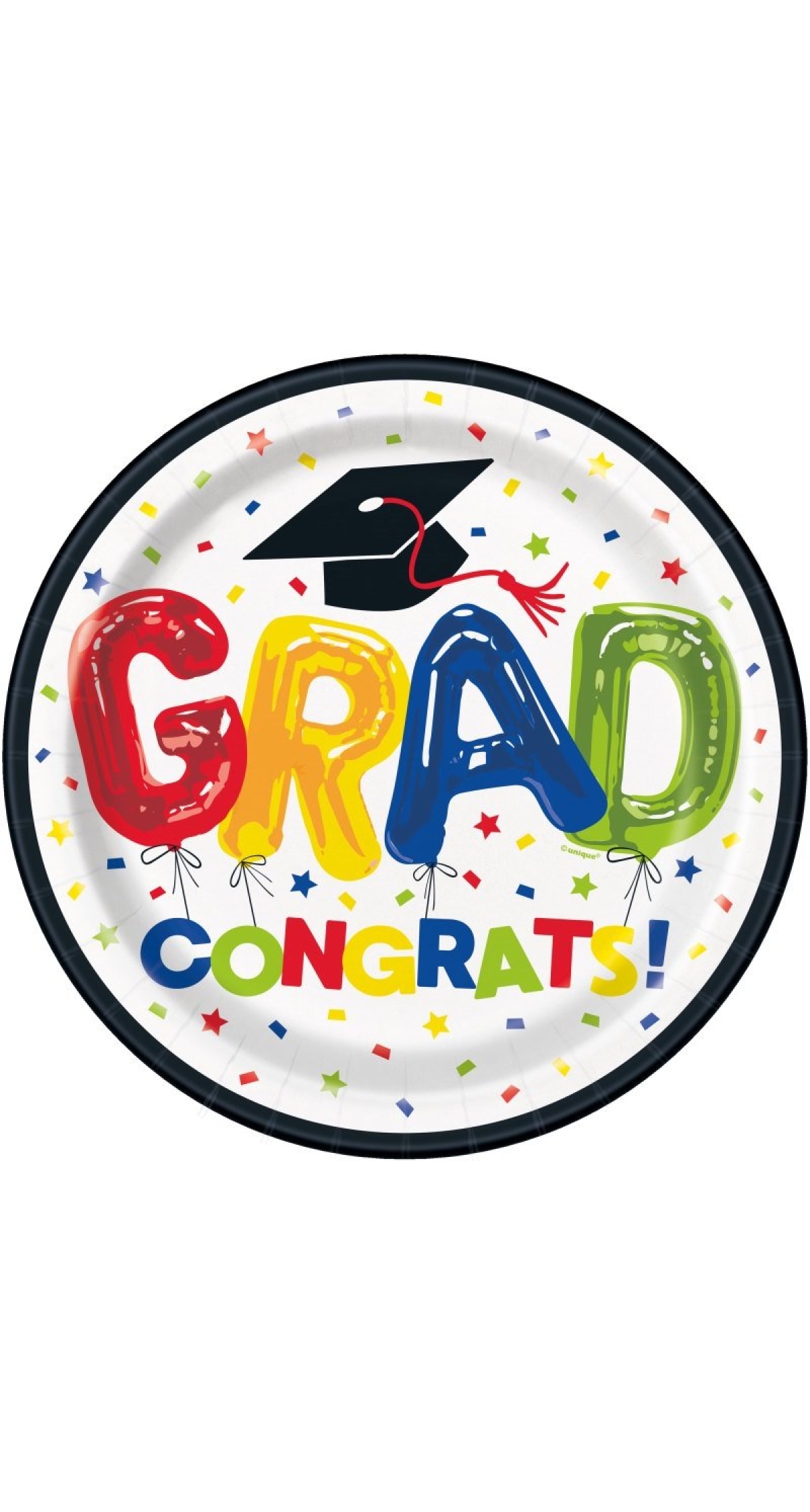 Graduation Round 9 Inch Dinner Plates - 8pk