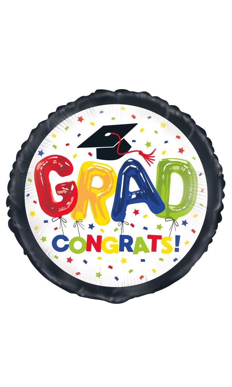 Congrats Grad 18 Inch Round Foil Balloon