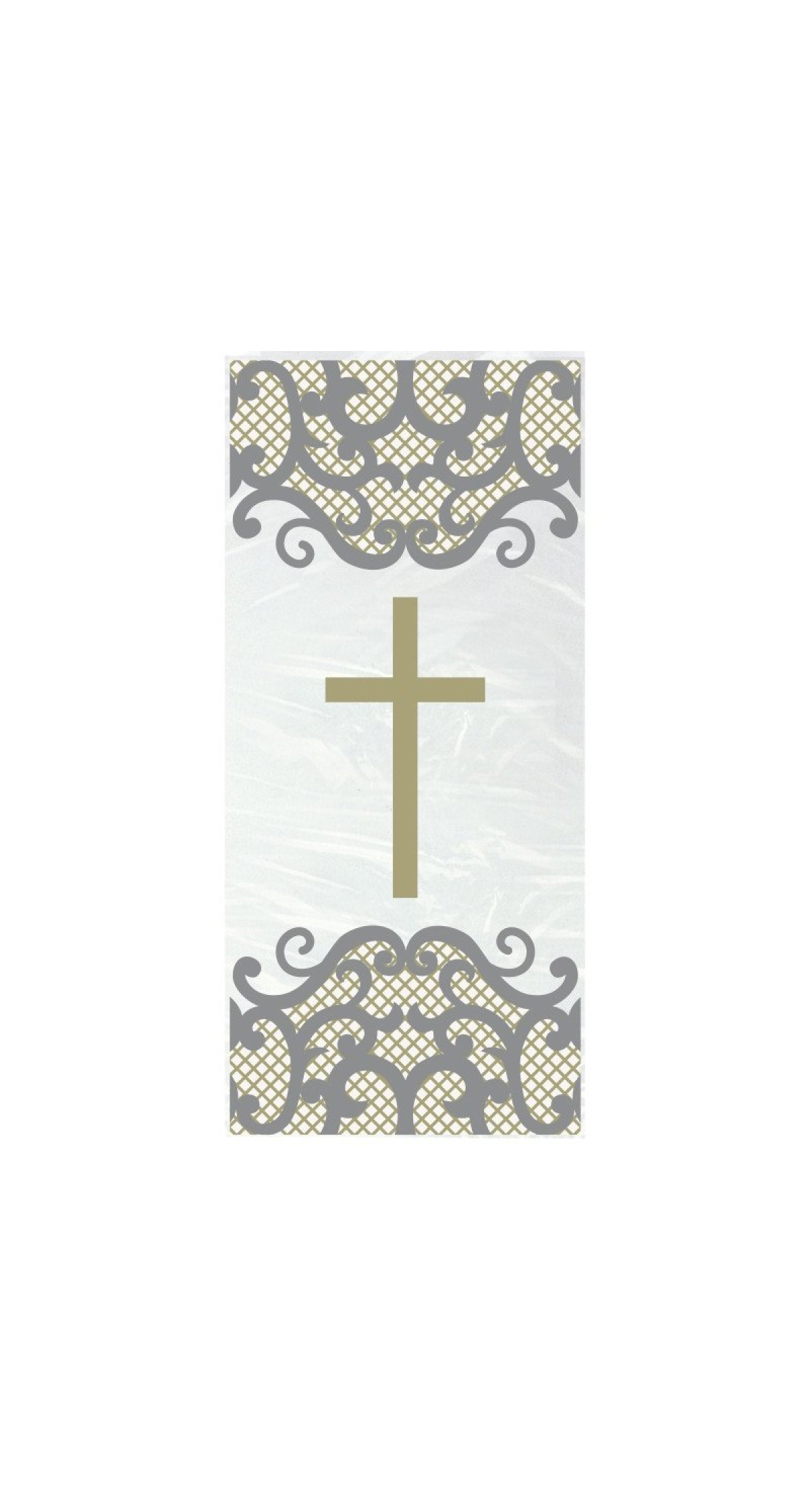 Fancy Gold Cross Cellophane Partry Bags 5"x11" - 20pk