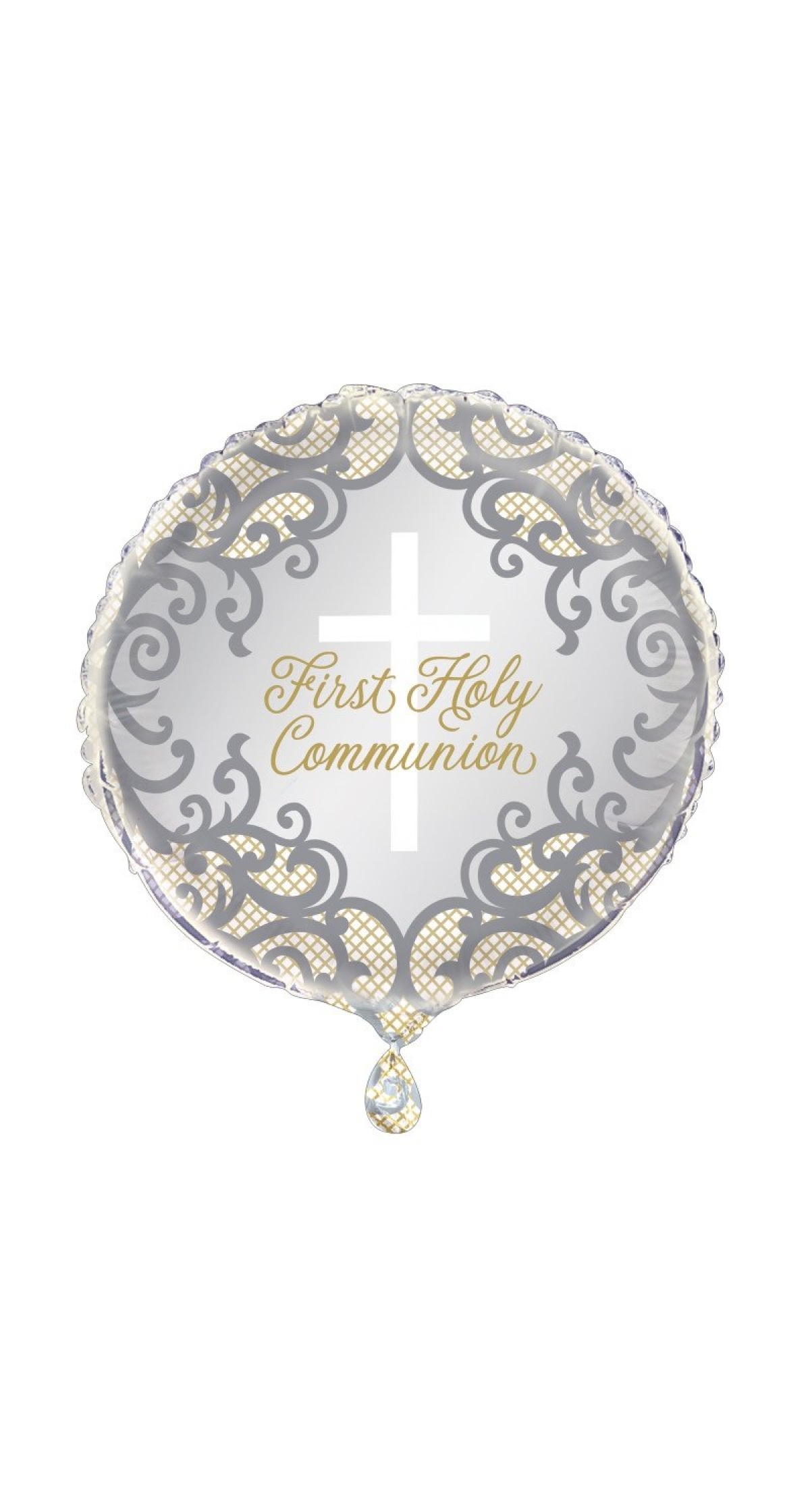 Fancy Gold Cross First Holy Communion 18" Foil Balloon