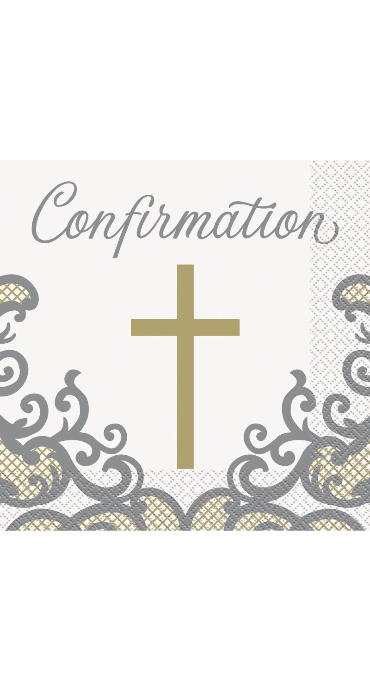 Fancy Gold Cross Confirmation Napkins - 16pk
