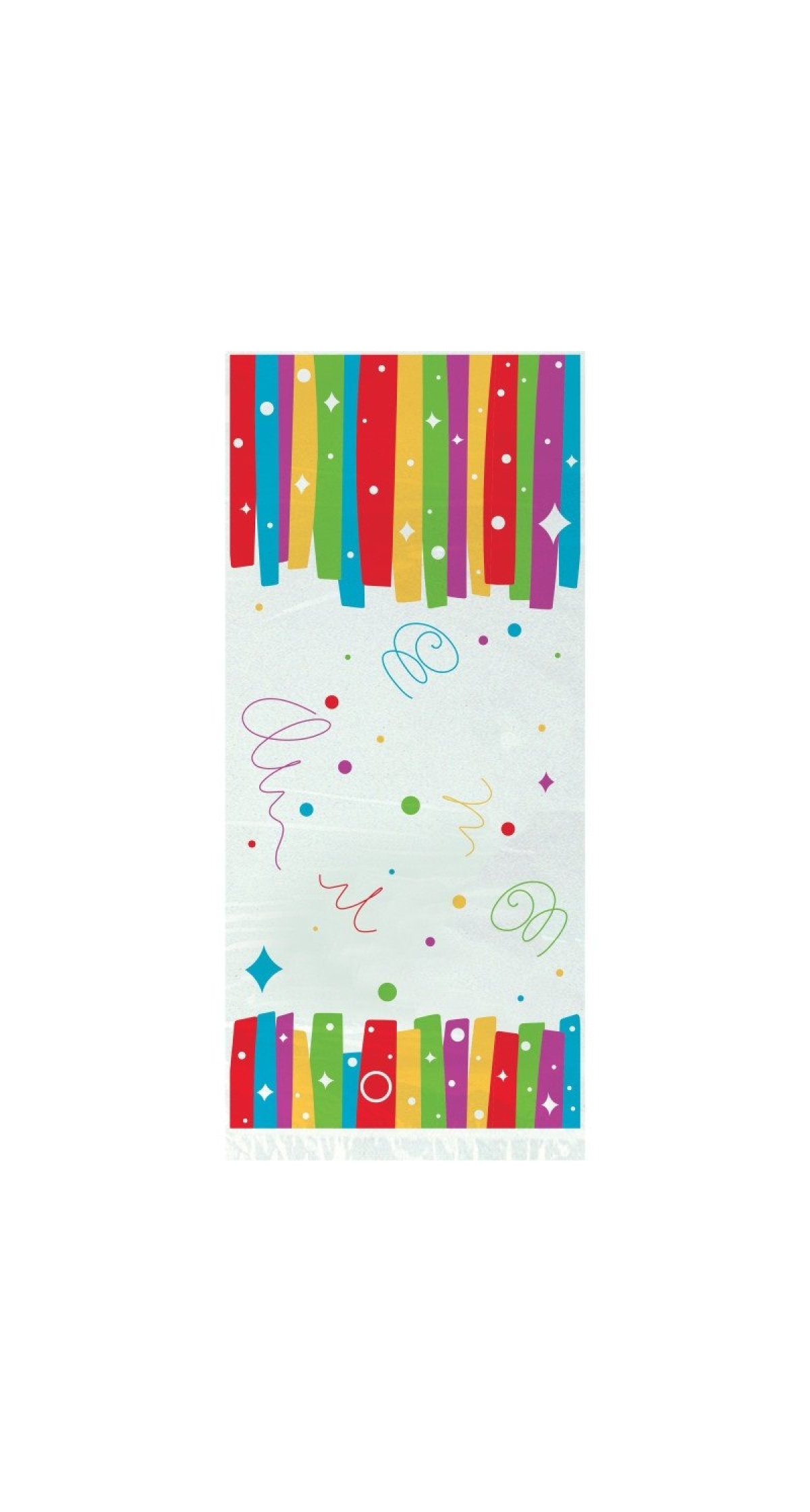 Rainbow Ribbons Birthday Cellophane Bags 5"x11" - 20pk