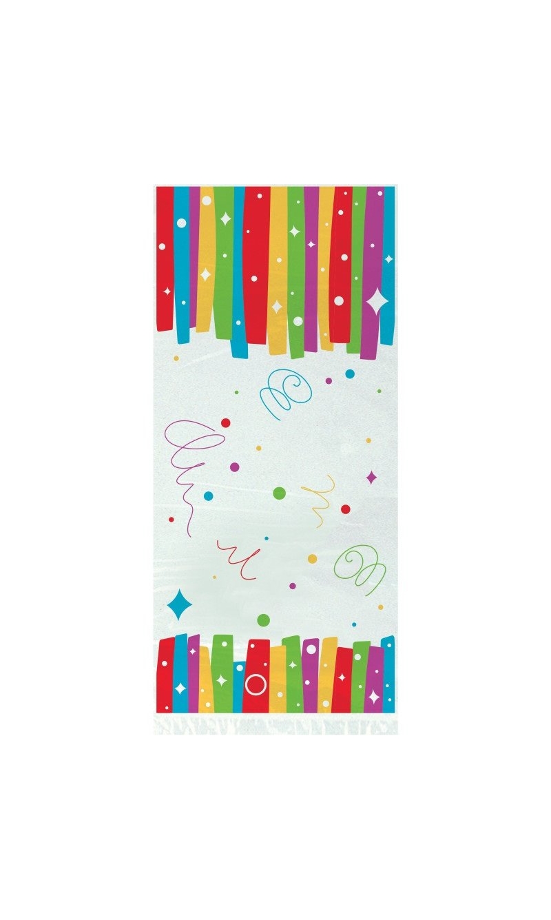 Rainbow Ribbons Birthday Cellophane Bags 5"x11" - 20pk