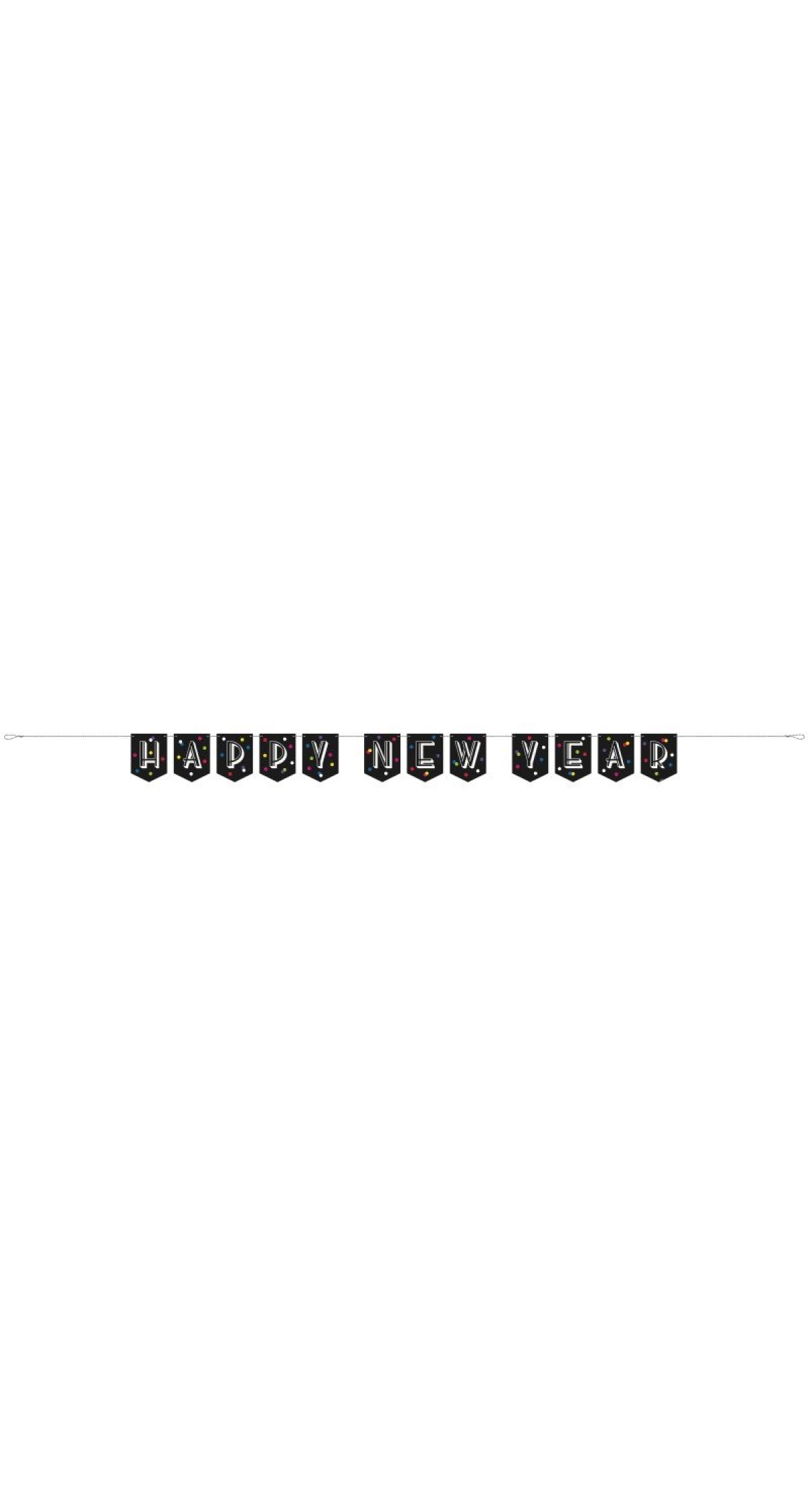 New Years Neon Dots Decoration Banner - 8ft