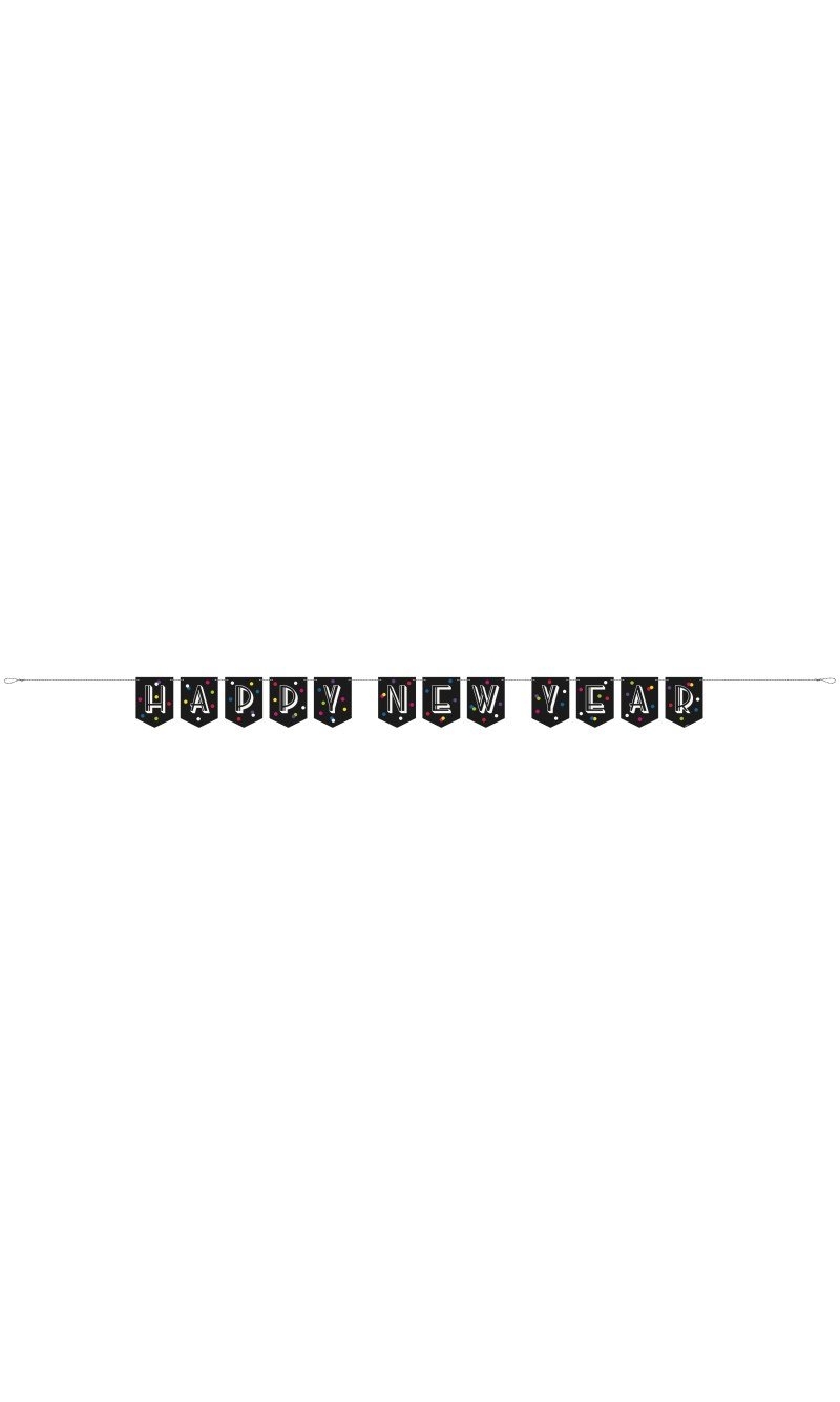 New Years Neon Dots Decoration Banner - 8ft