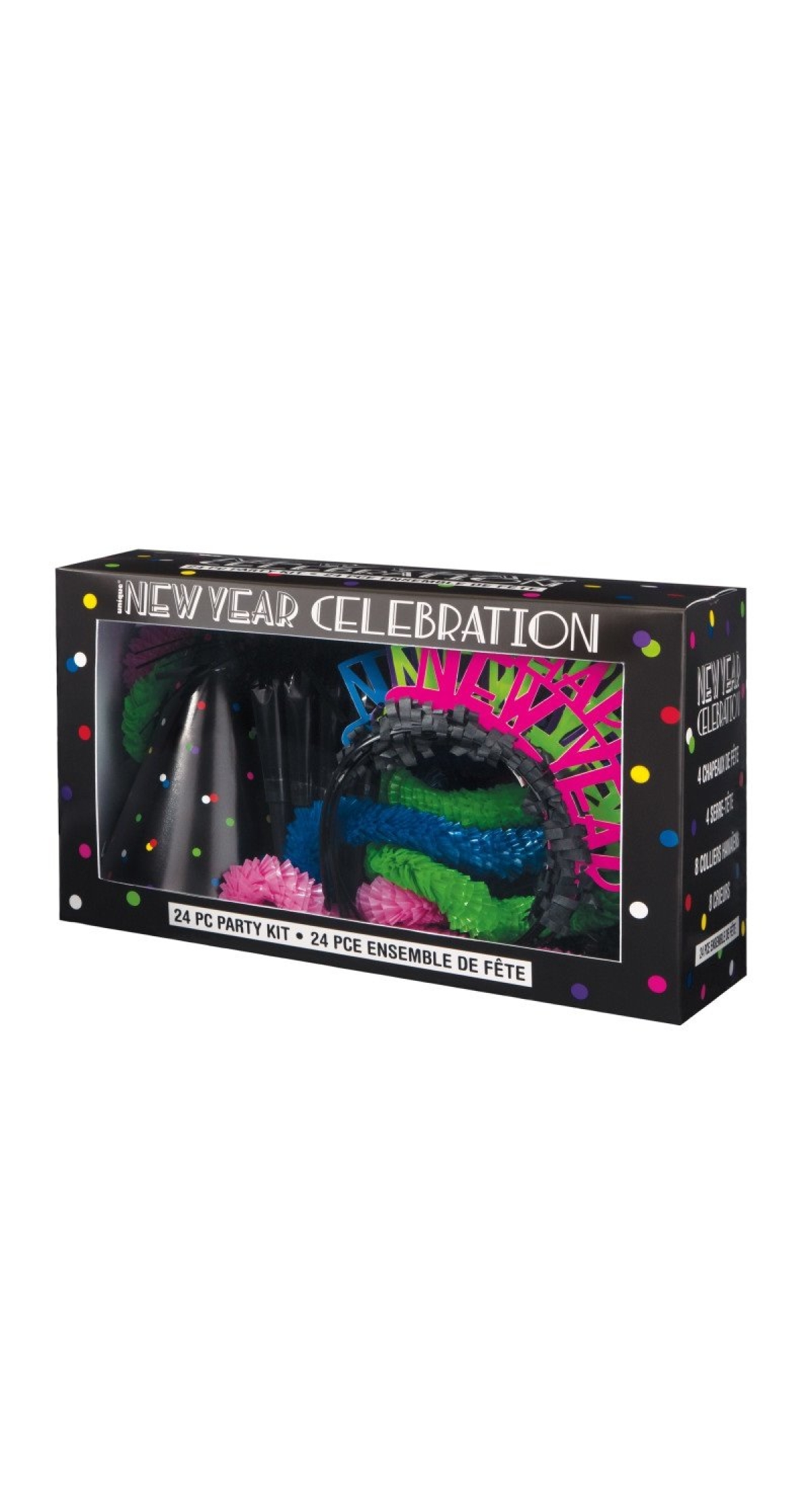 New Years Neon Dots Party Kit for 8 People