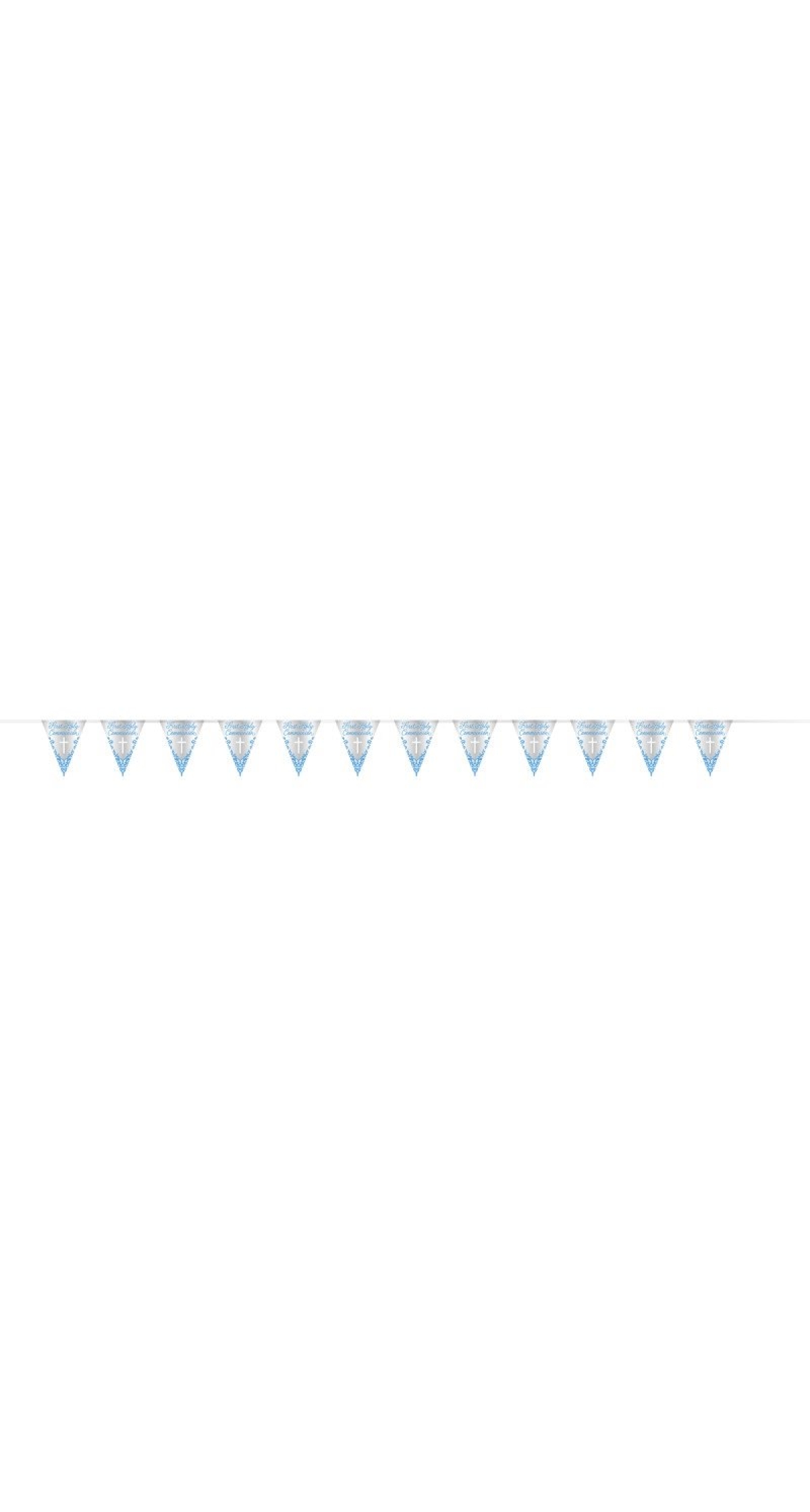 Fancy Blue Cross First Holy Communion Foil Flag Banner - 9ft