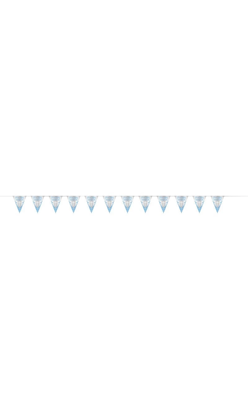 Fancy Blue Cross First Holy Communion Foil Flag Banner - 9ft