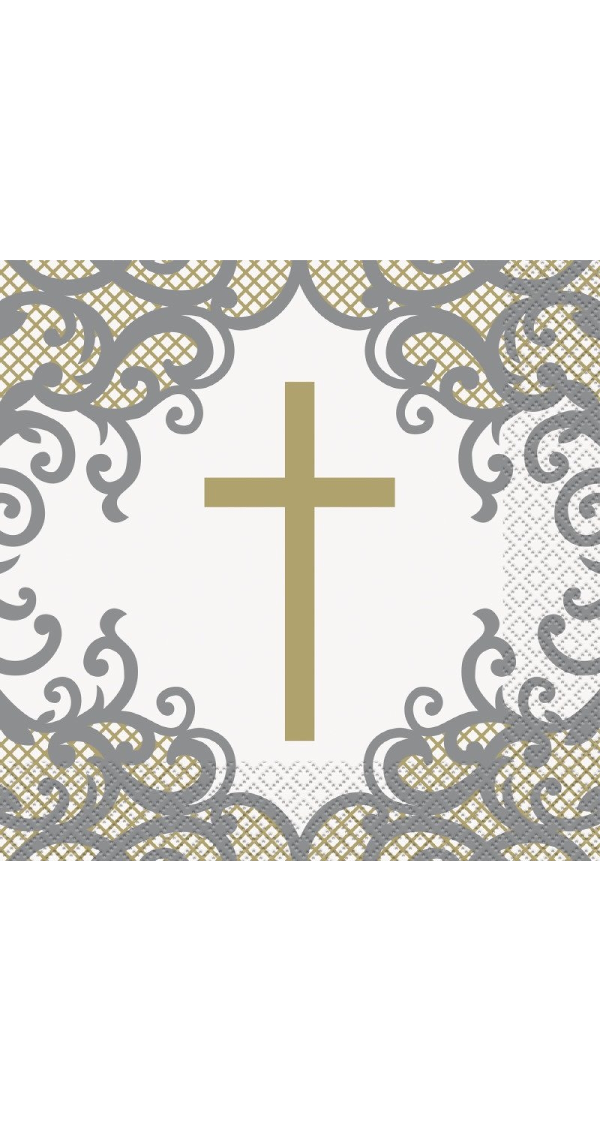 Fancy Gold Cross Napkins - 16pk