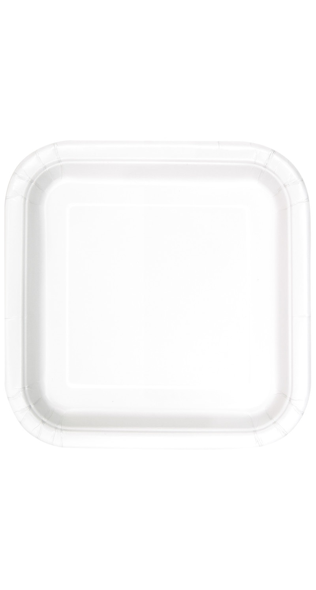 White Solid Square 9 Inch Dinner Plates - 14pk