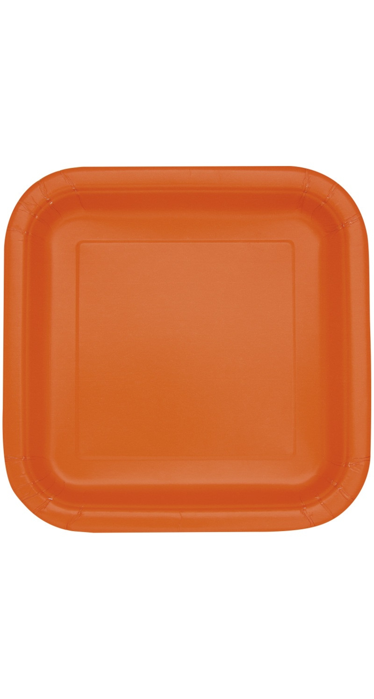Pumpkin Orange Solid Square 9 Inch Dinner Plates - 14pk