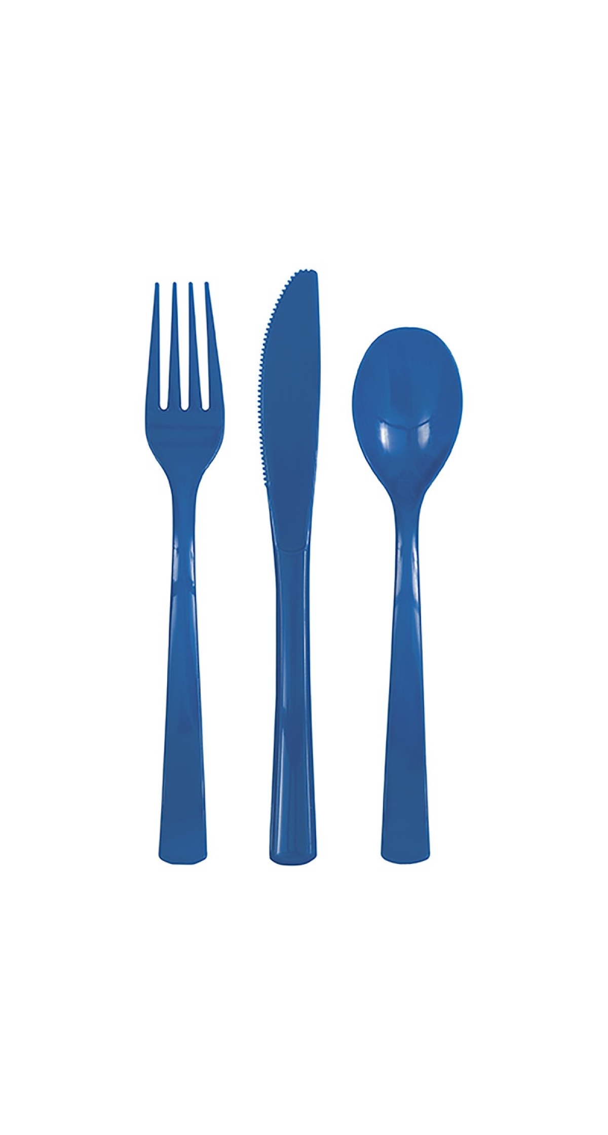 Royal Blue Solid Assorted Plastic Cutlery - 18pk