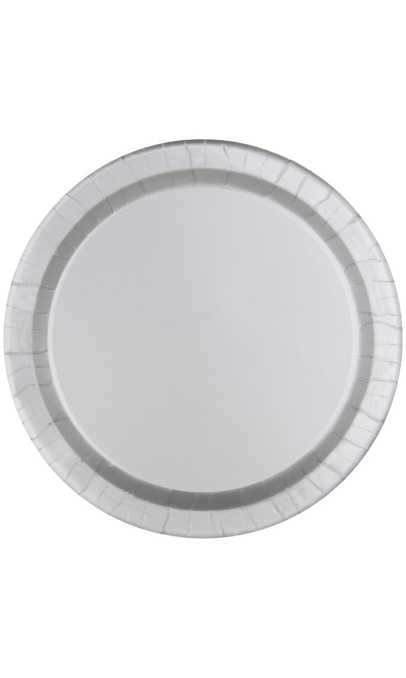Silver 9 Inch Dinner Plates - 16pk