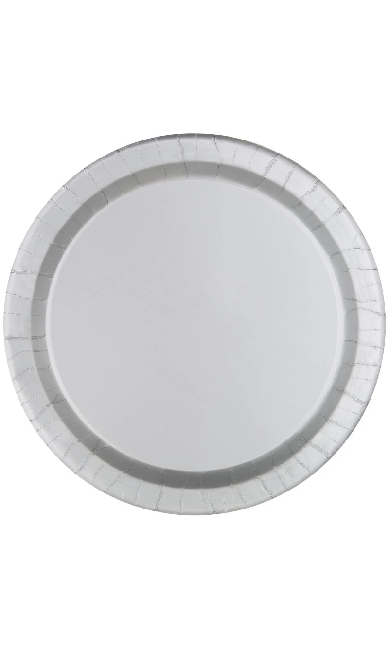 Silver 9 Inch Dinner Plates - 16pk