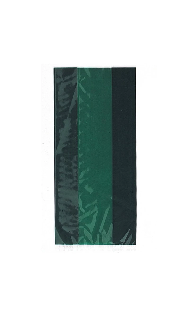 Forest Green Cellophane Bags (12.7cm x 28cm) - 30pk