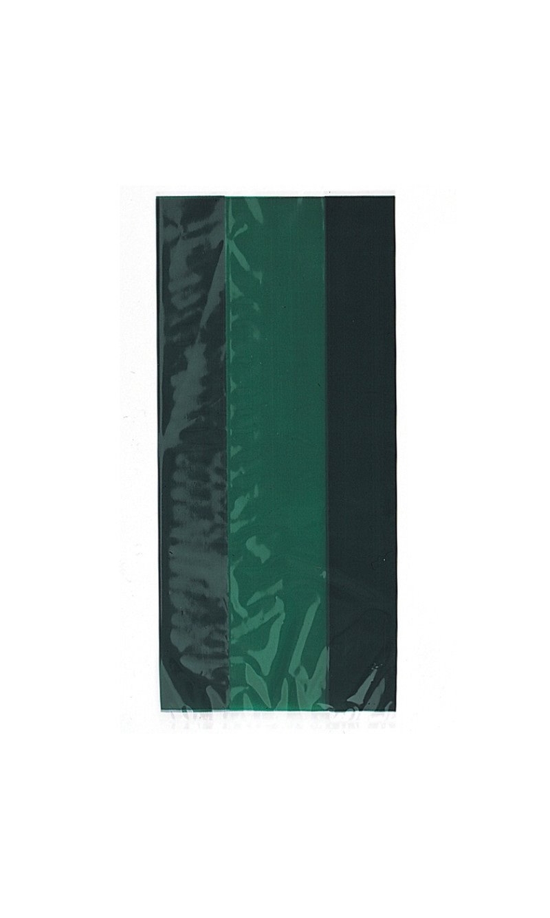 Forest Green Cellophane Bags (12.7cm x 28cm) - 30pk