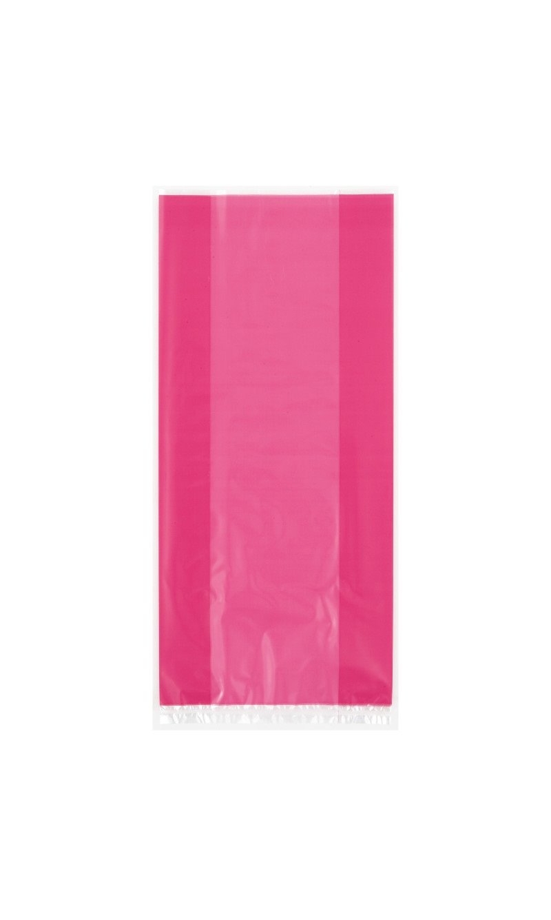 Hot Pink Cellophane Bags (12.7cm x 28cm) - 30pk