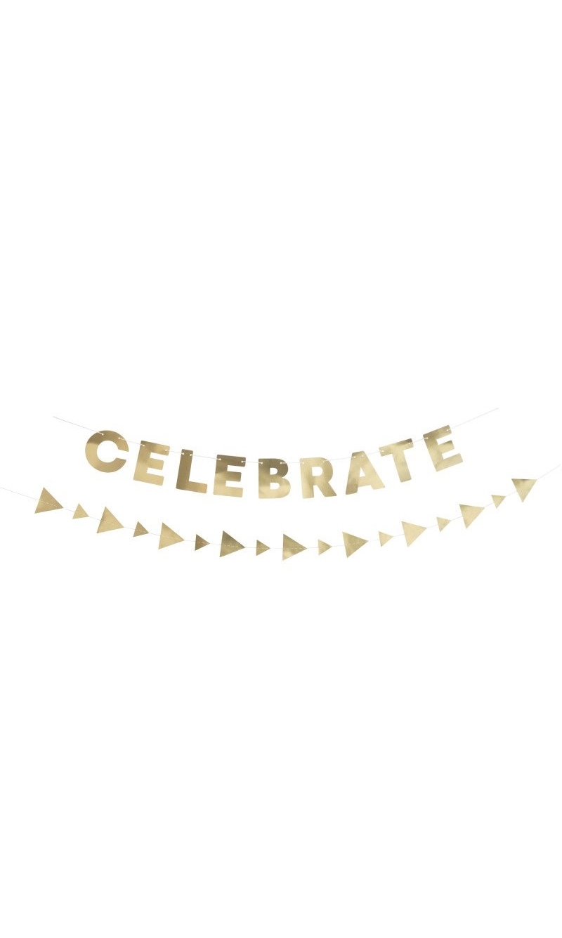 Celebrate Gold Decoration Garland Set - 2pc