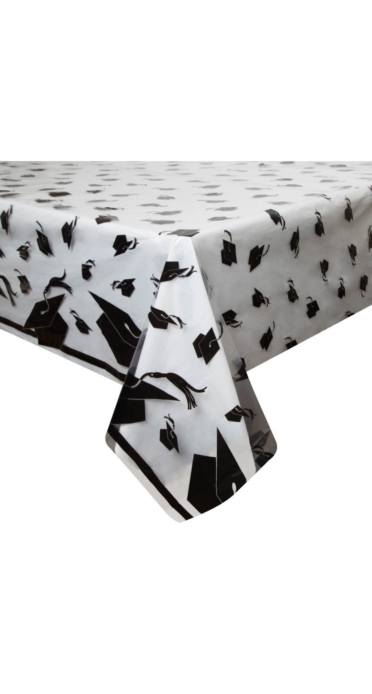 Graduation Caps Plastic Table Cover - 54" x 108"