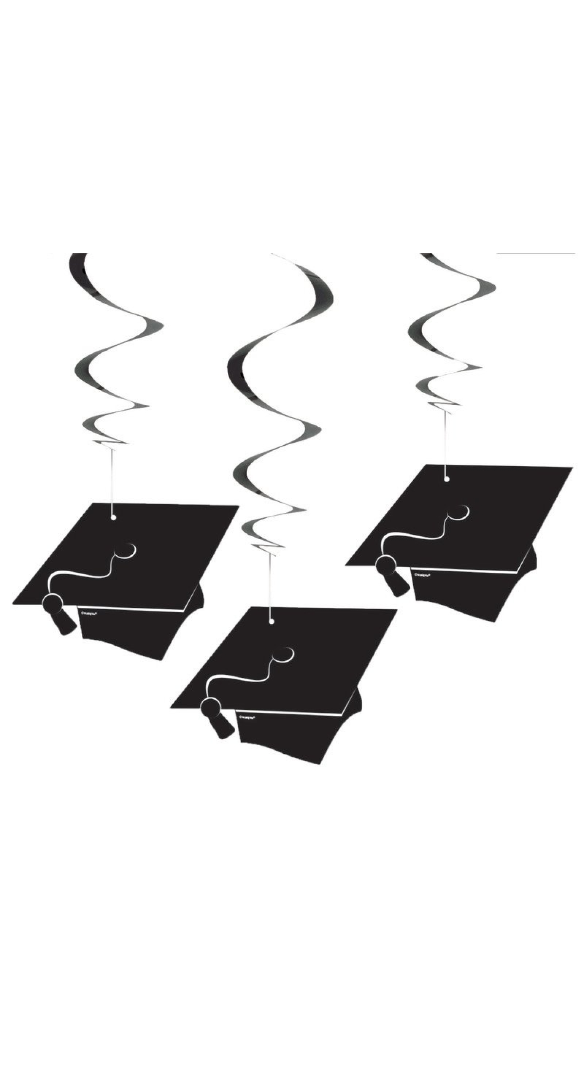 Grad Hanging Swirl Decorations - 3pk