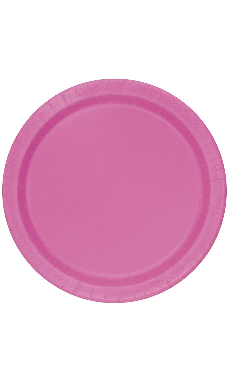 Hot Pink 7 Inch Dessert Plates - 20pk