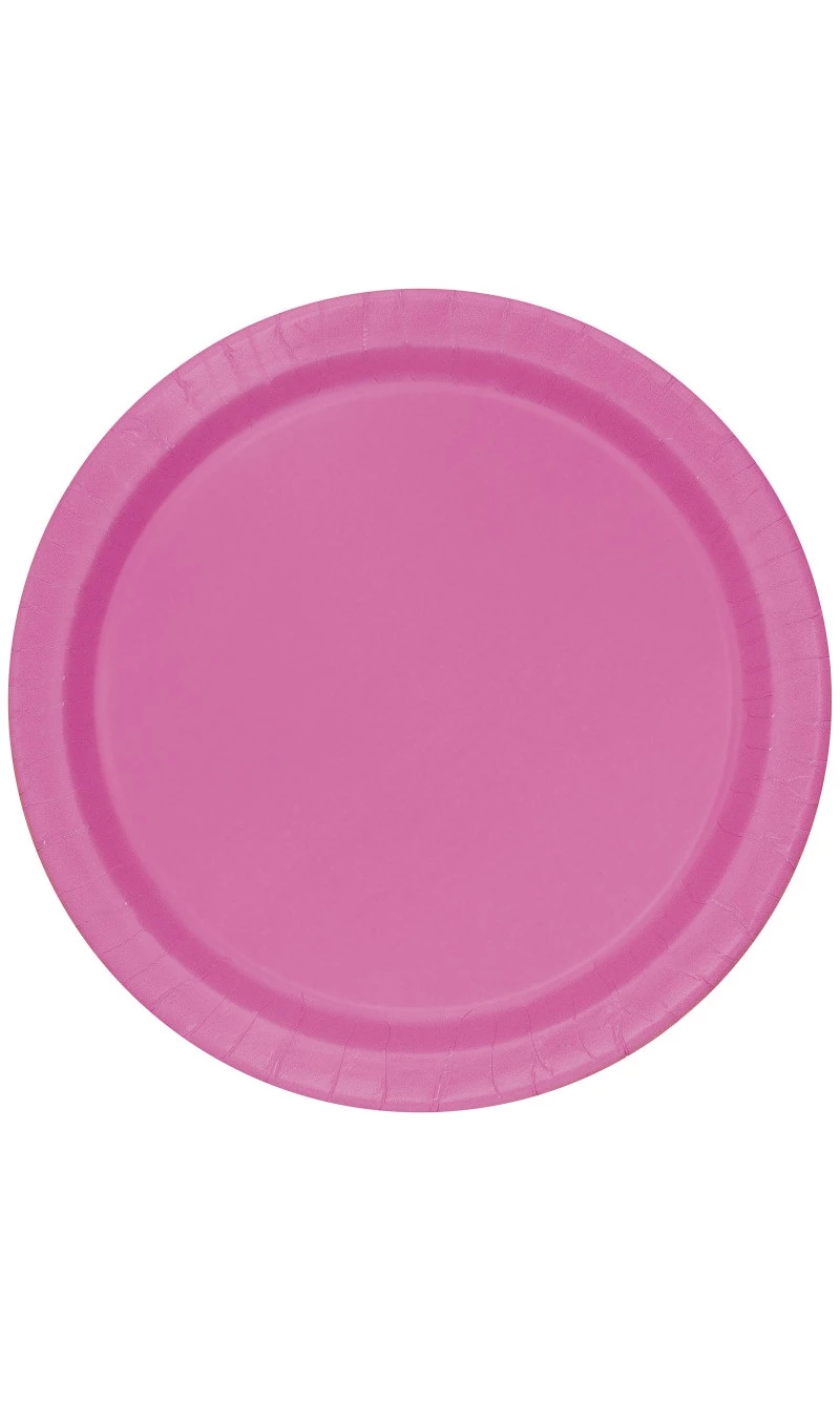 Hot Pink 7 Inch Dessert Plates - 20pk