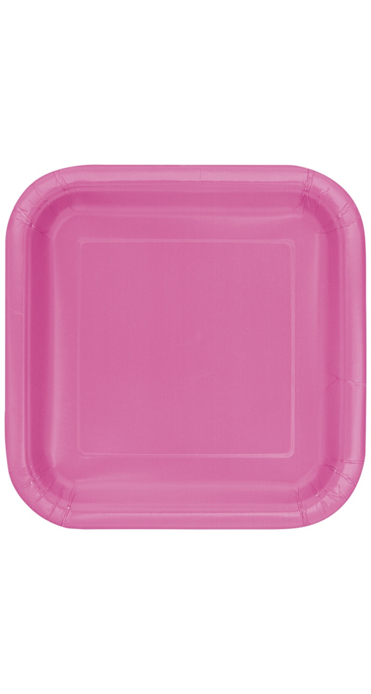 Hot Pink Solid Square 9 Inch Dinner Plates - 14pk