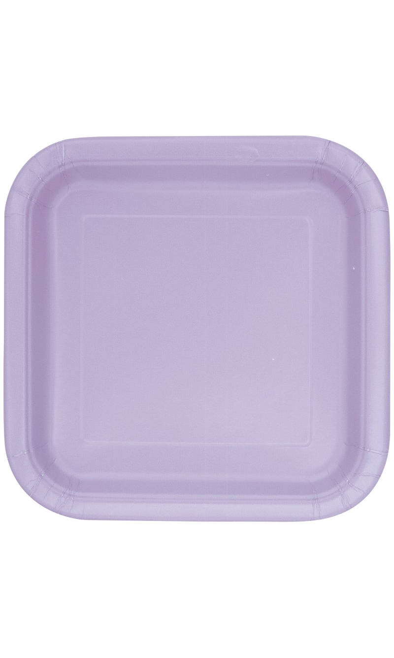 Lavender Solid Square 9 Inch Dinner Plates - 14pk