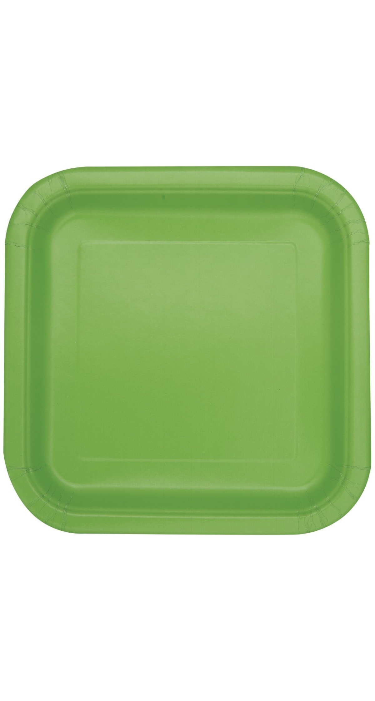 Lime Green Solid Square 9 Inch Dinner Plates - 14pk
