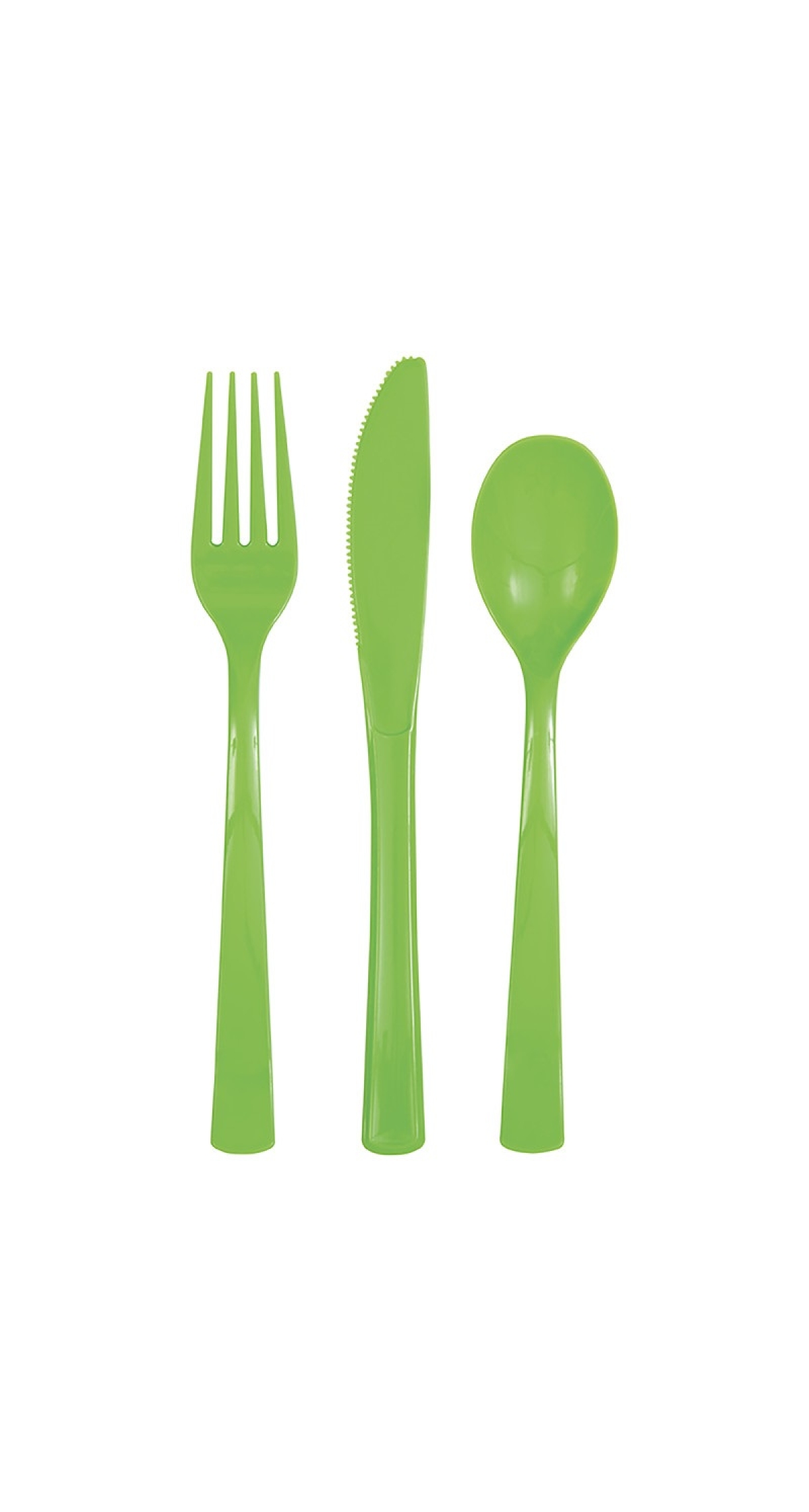Lime Green Solid Assorted Plastic Cutlery - 18pk