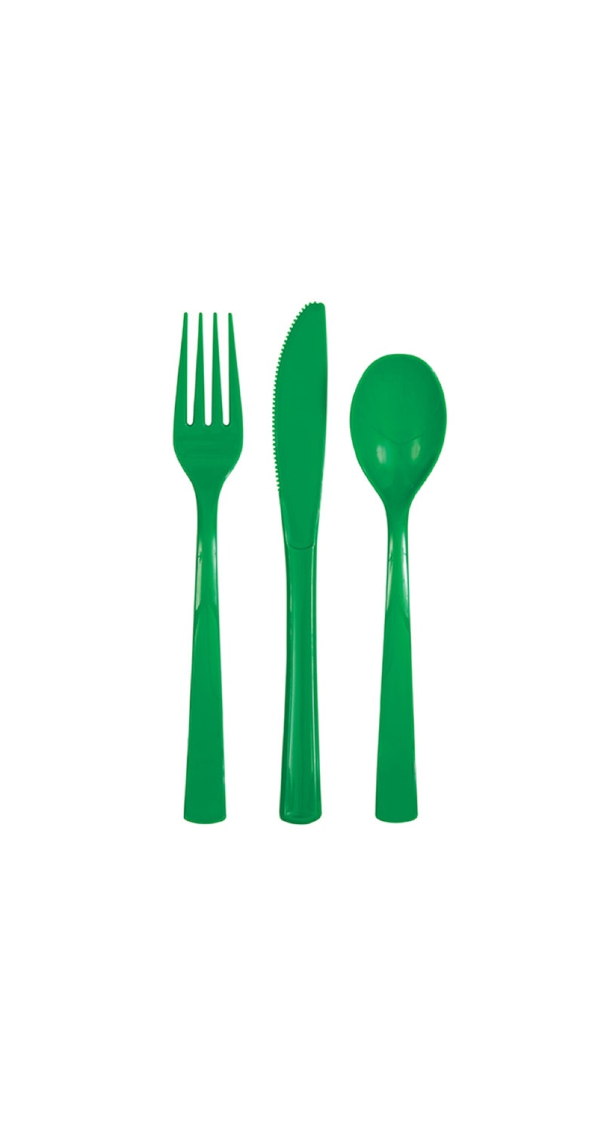 Emerald Green Solid Assorted Plastic Cutlery - 18pk