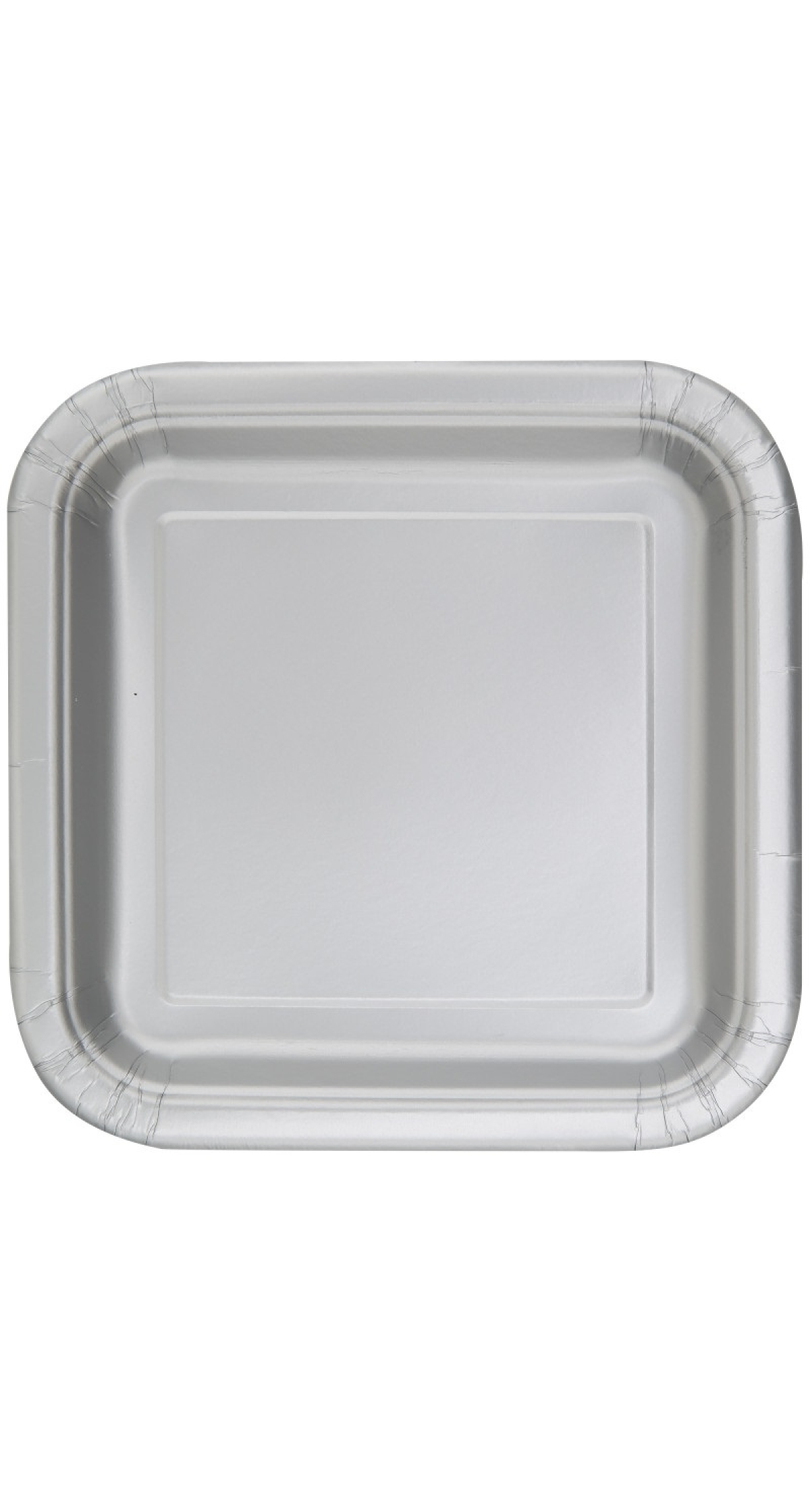 Silver Solid Square 9 Inch Dinner Plates - 14pk