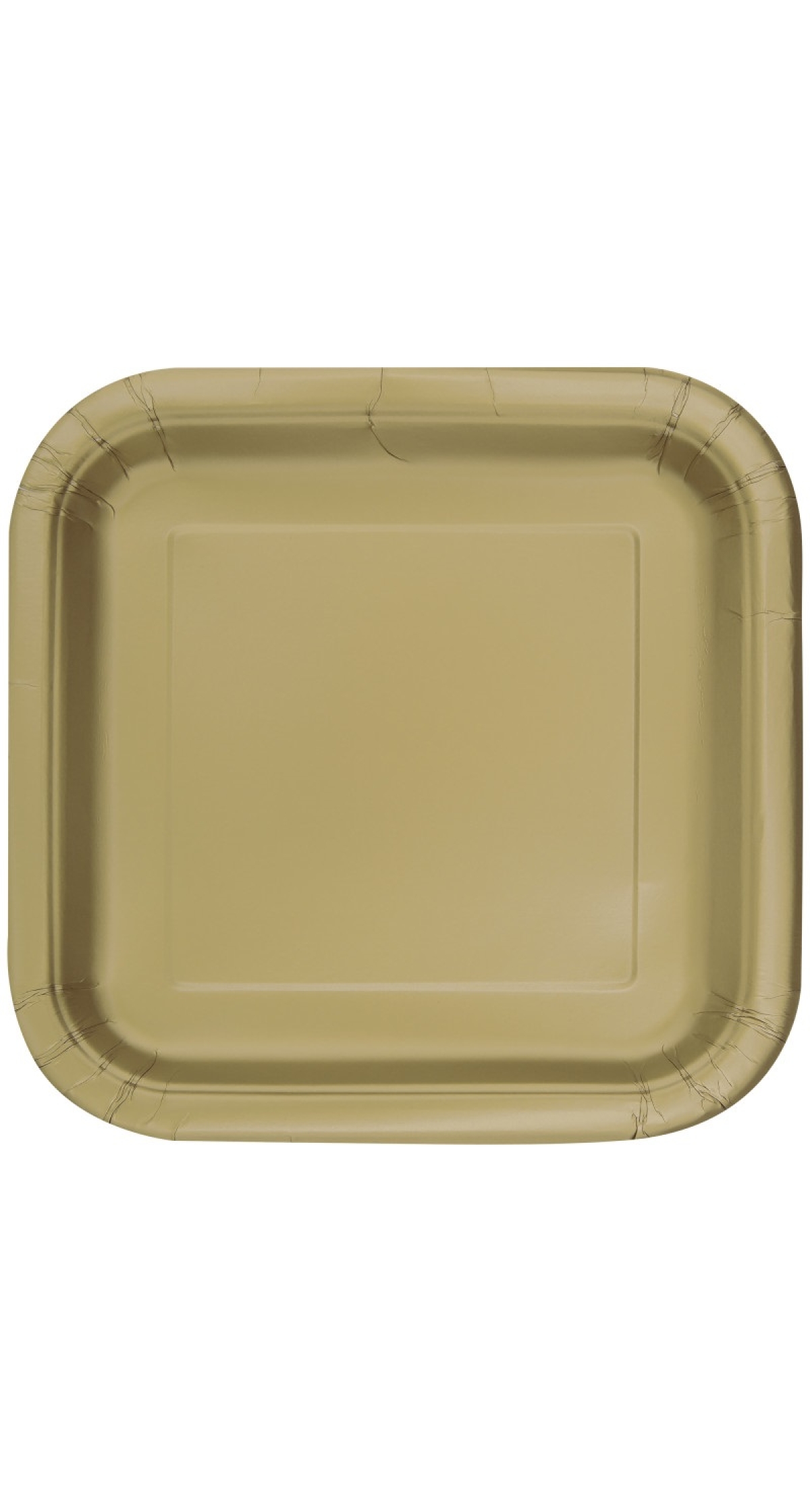 Gold Solid Square 9 Inch Dinner Plates - 14pk