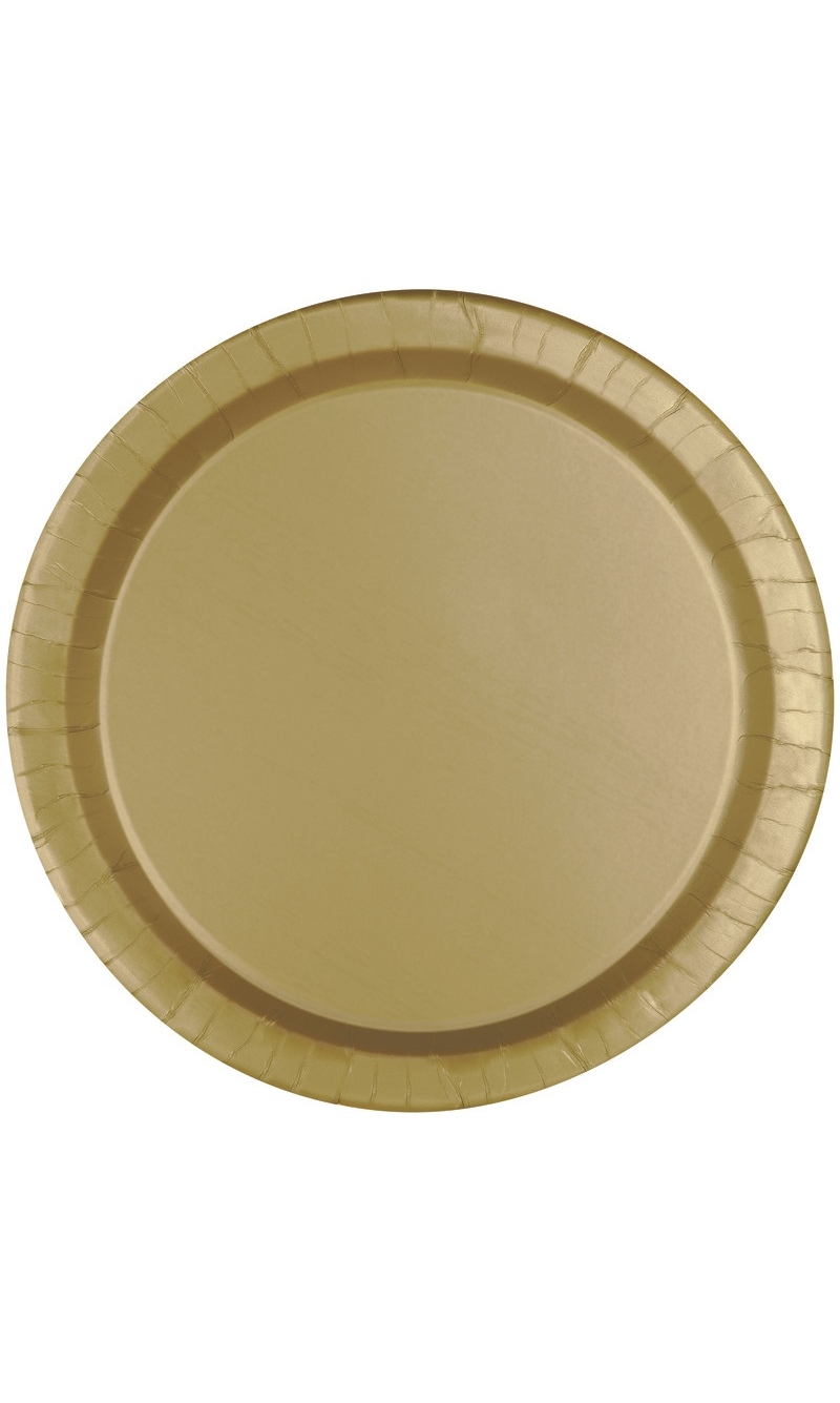 Gold 9 Inch Dinner Plates - 16pk
