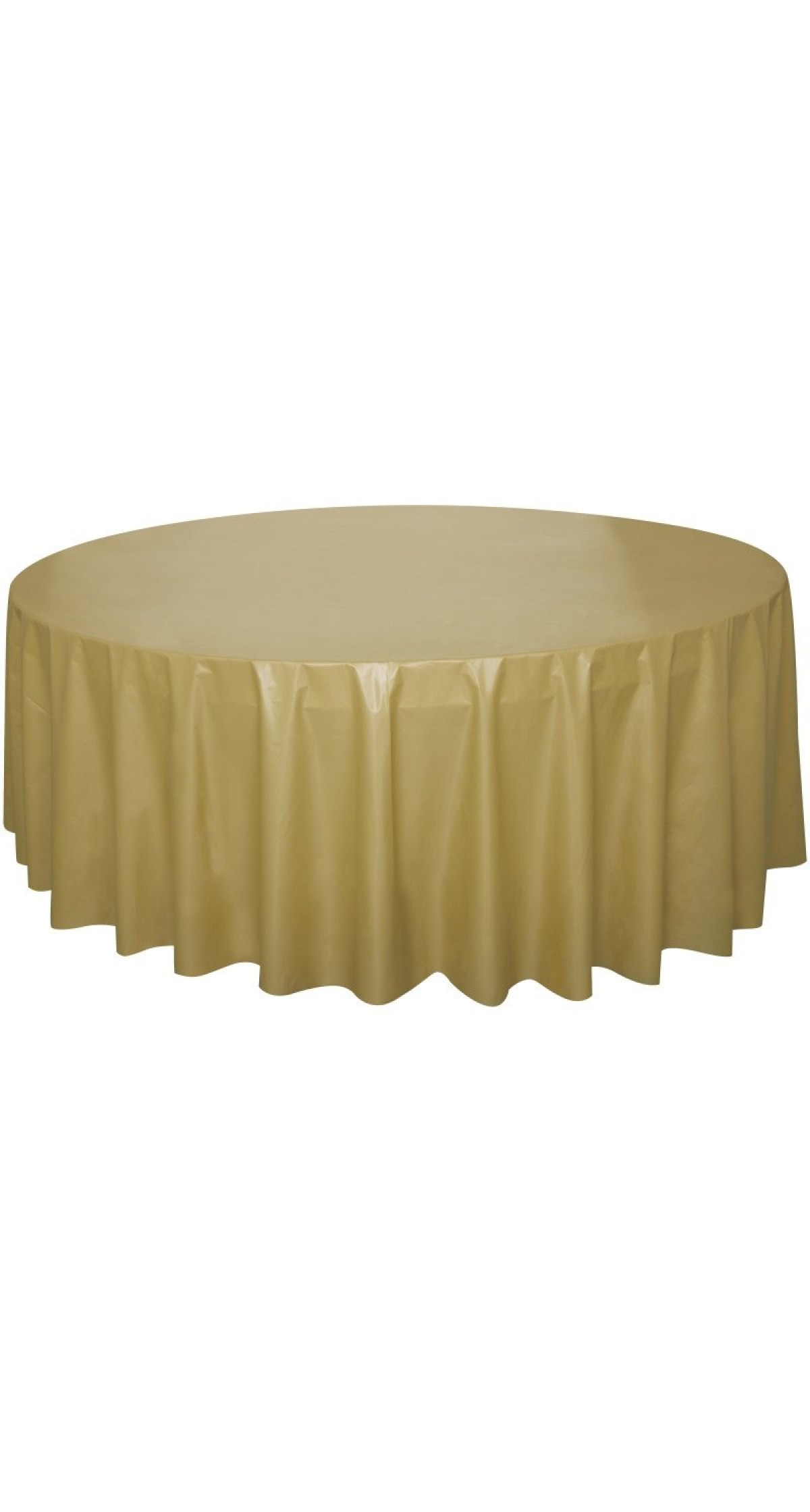 Gold Solid Round Plastic Table Cover  84"x24"
