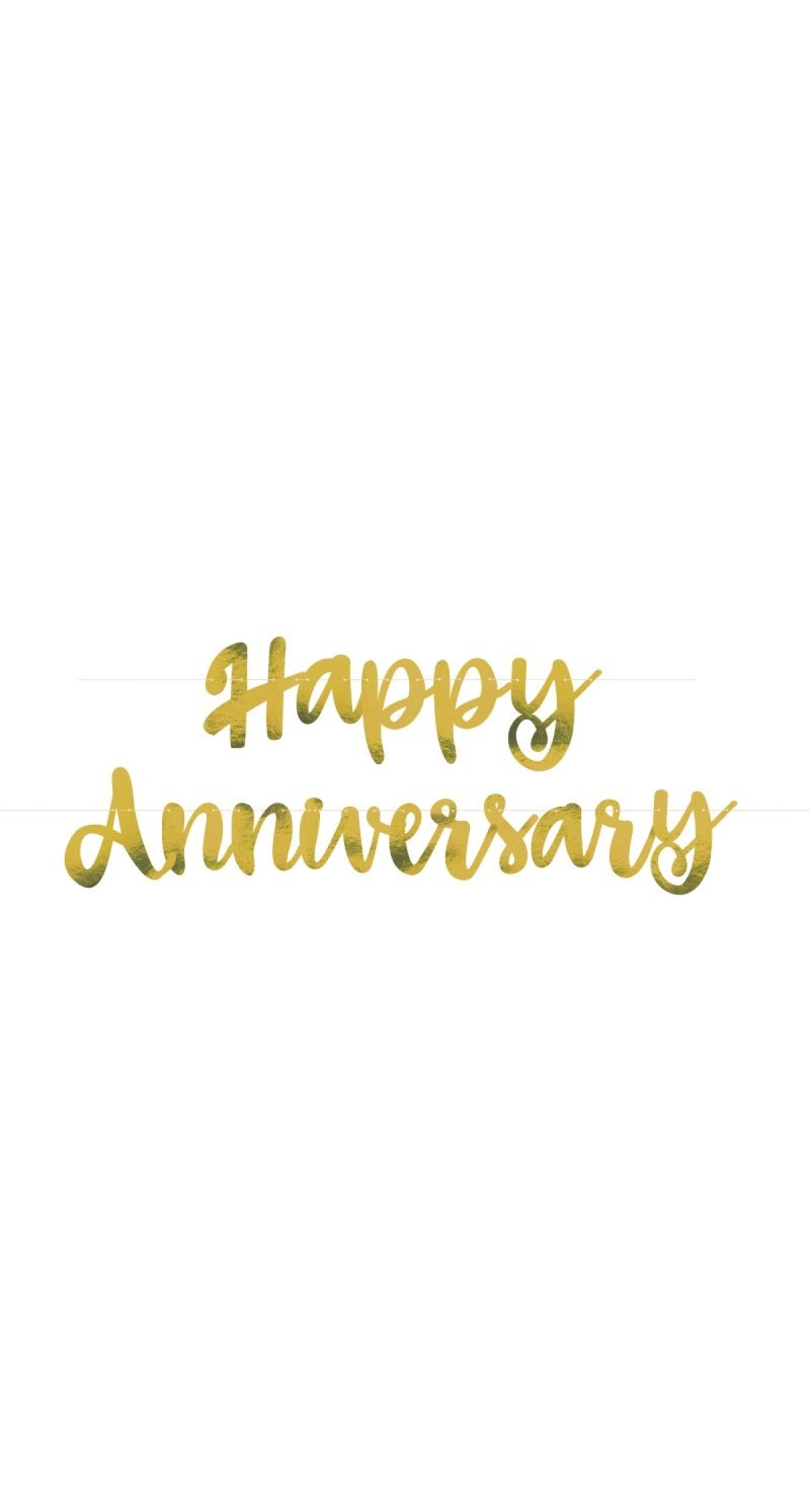 Gold Script Foil Happy Anniversary Decoration Banner