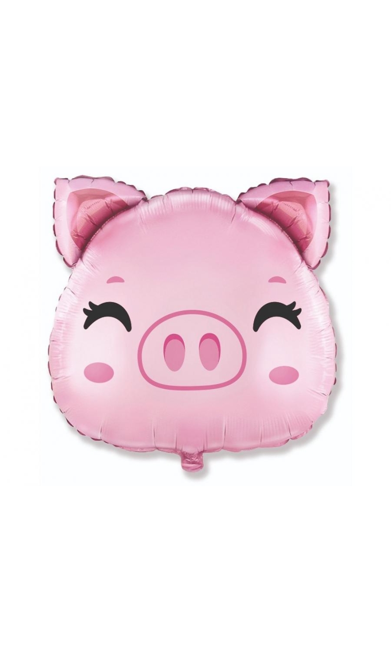 Piggy Head Foil Balloon - 24 Inch