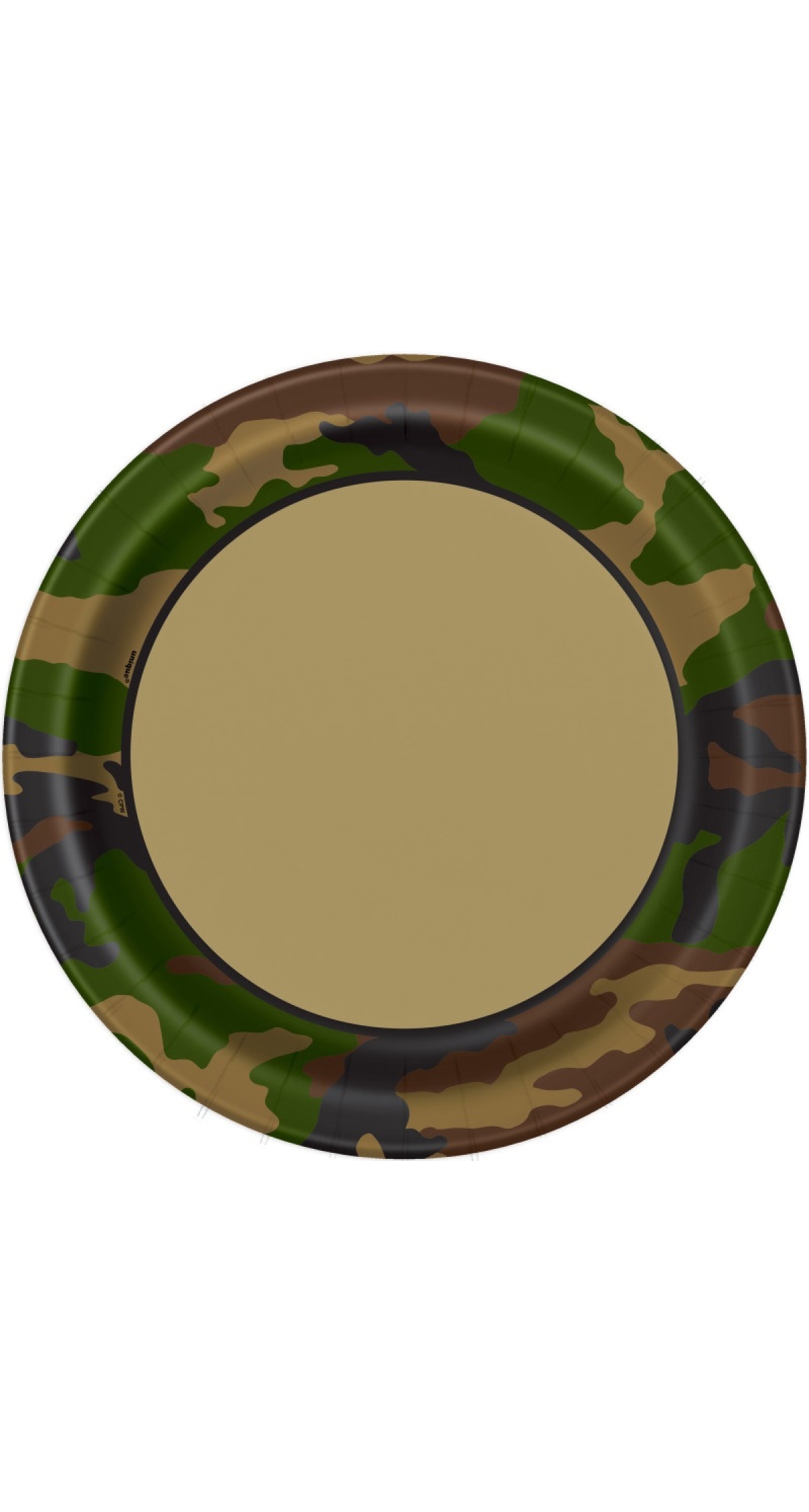 Military Camo Round 9 Inch Dinner Plates - 8pk