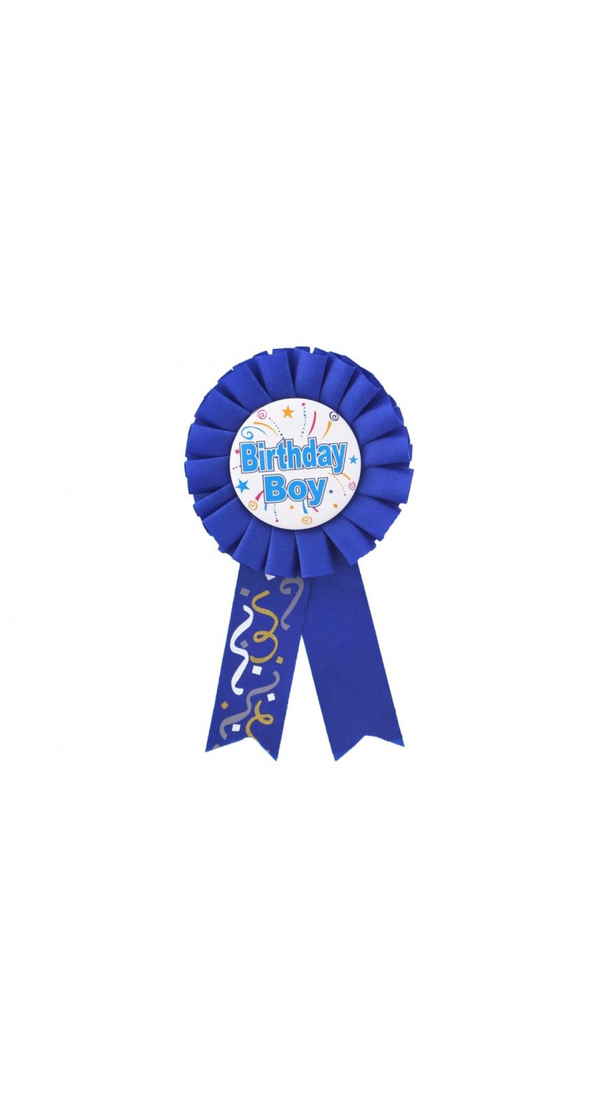 Birthday Boy Award Ribbon Badge Blue