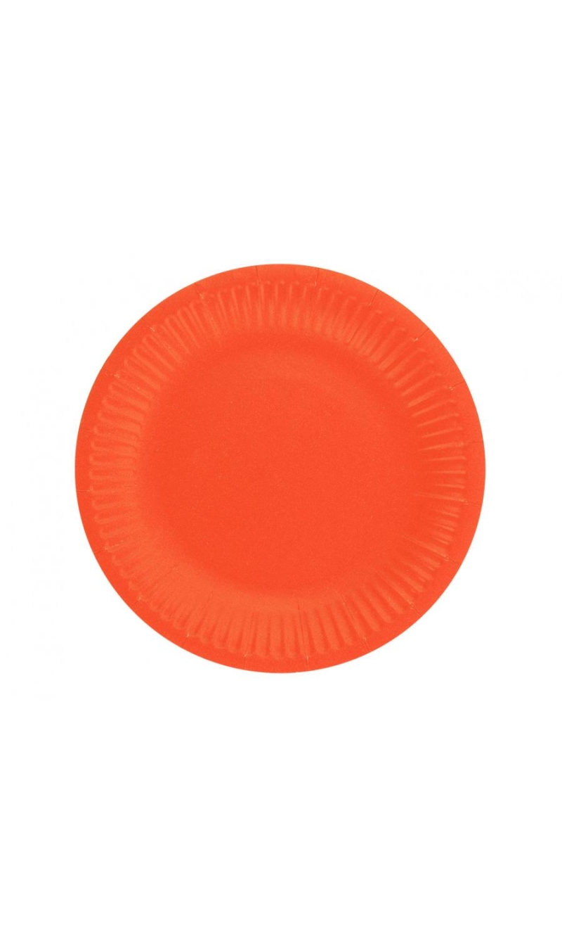 Solid Colour Paper Plates 18cm Orange - 6pk