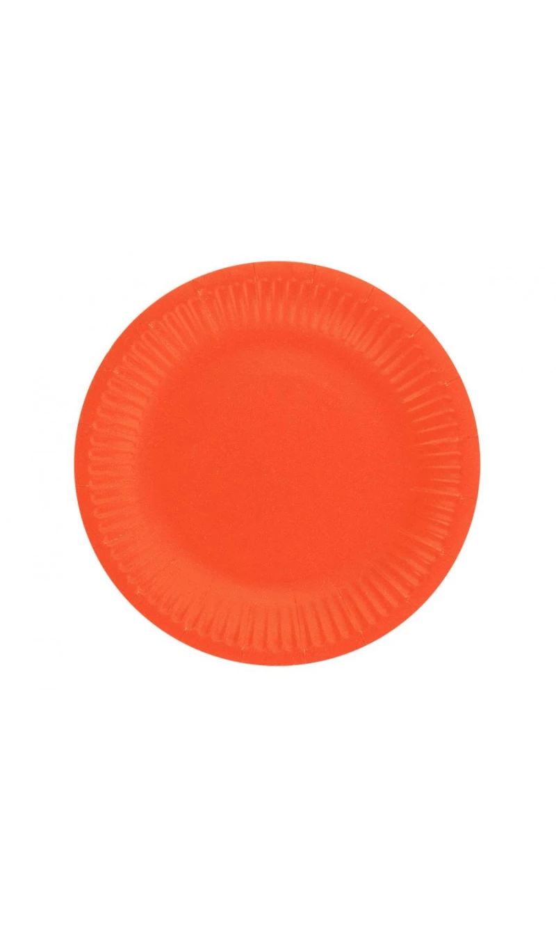 Solid Colour Paper Plates 18cm Orange - 6pk