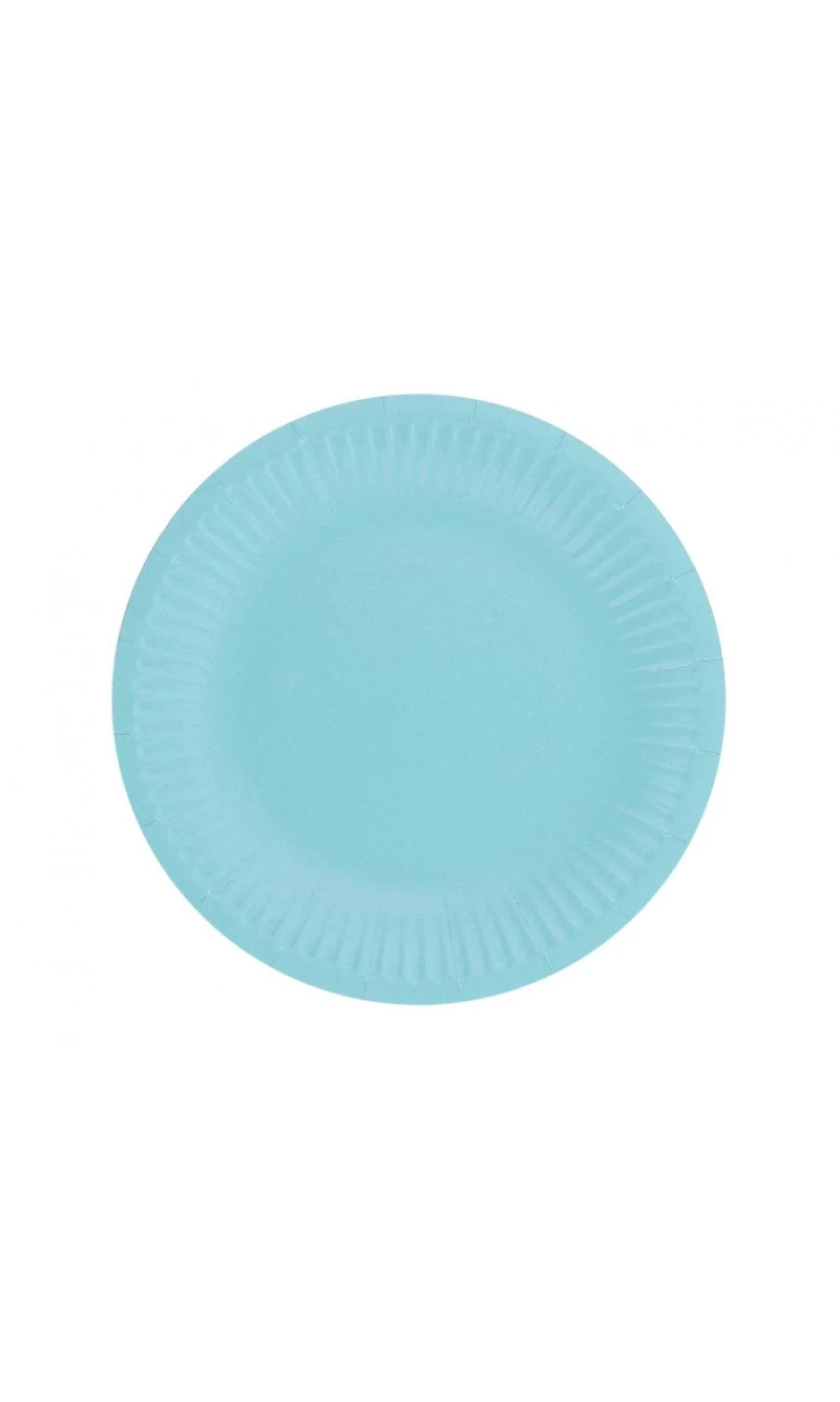 Solid Colour Paper Plates 18cm Light Blue - 6pk