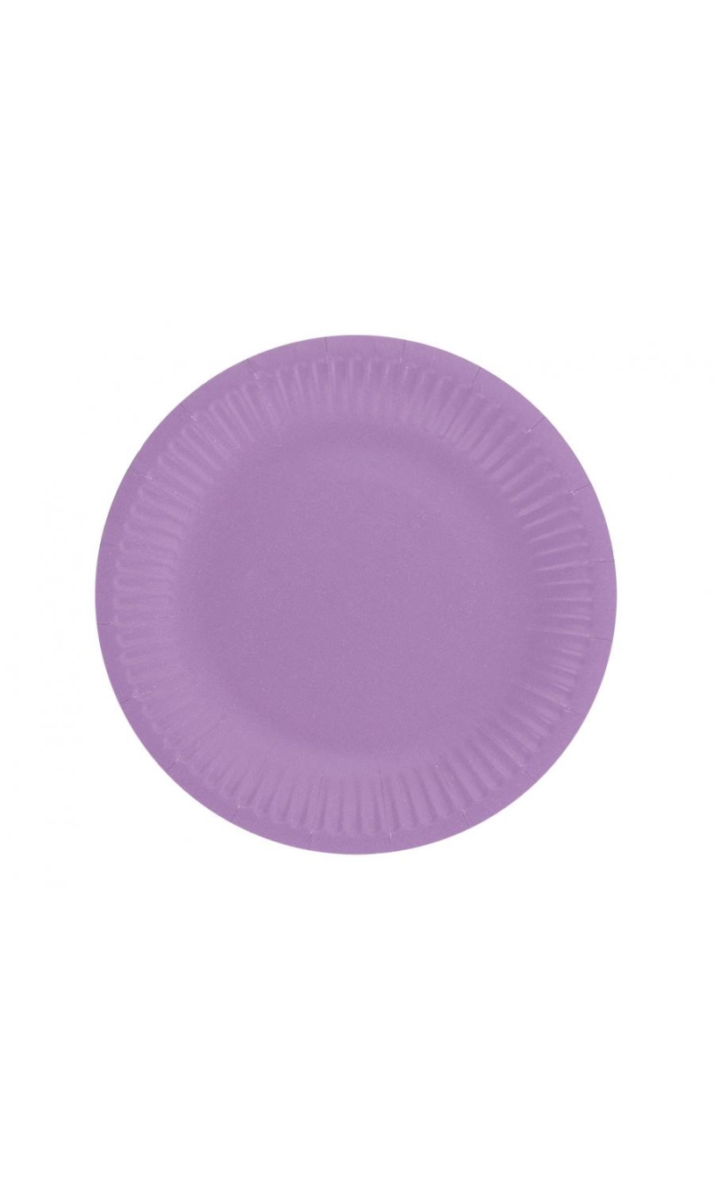 Solid Colour Paper Plates 18cm Lavander - 6pk