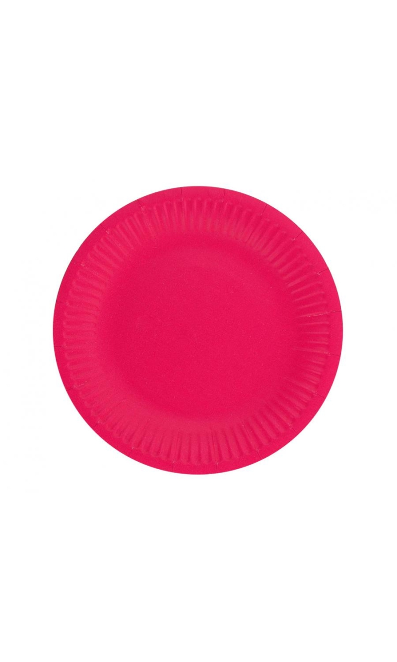 Solid Colour Paper Plates 18cm Magenta - 6pk