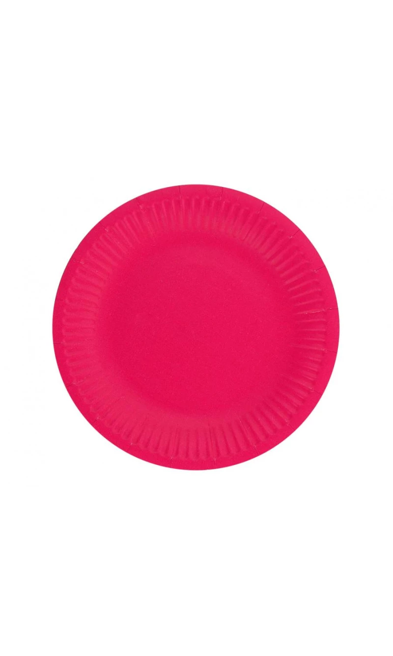 Solid Colour Paper Plates 18cm Magenta - 6pk