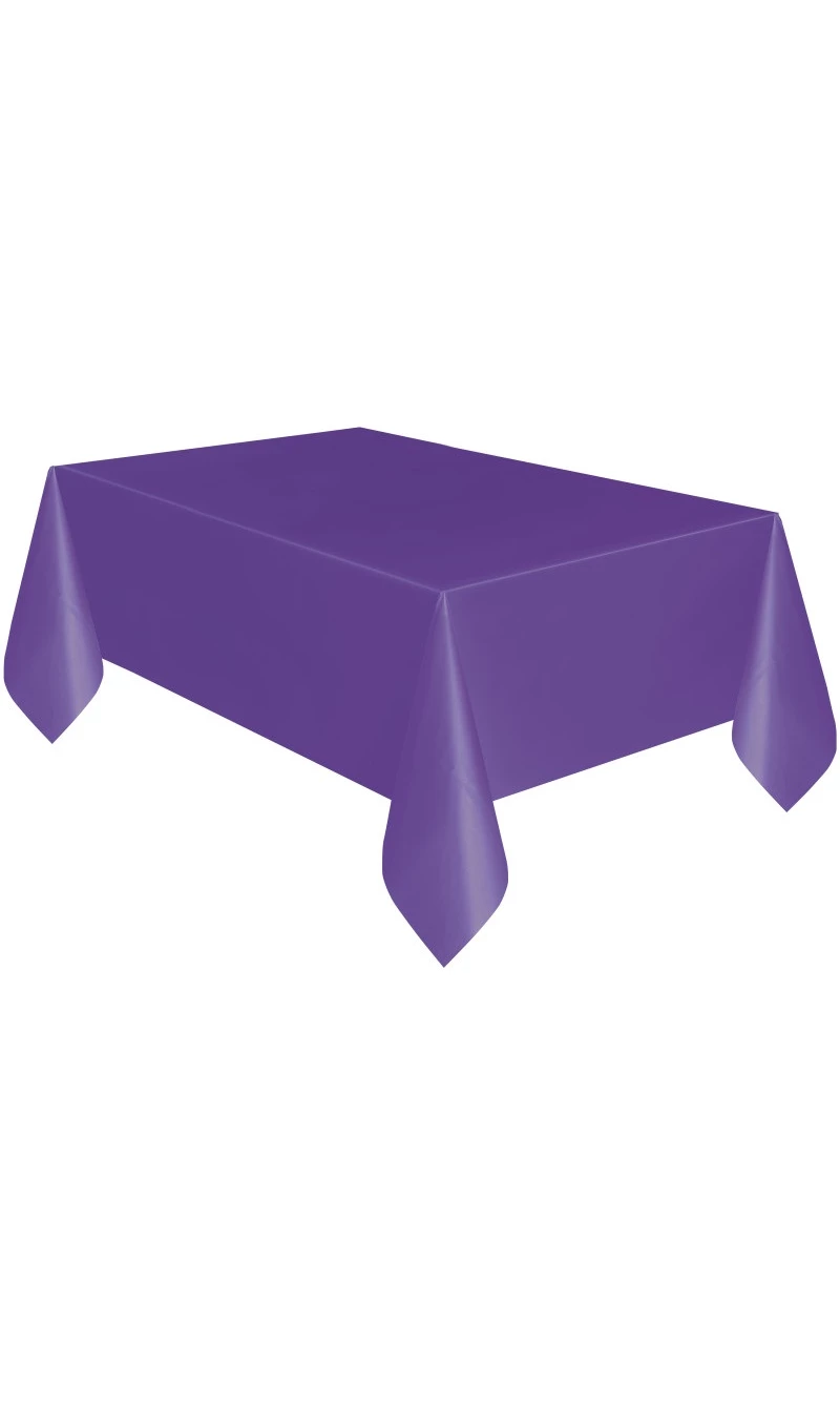 Neon Purple Rectangular Plastic Table Cover - 137 x 274cm