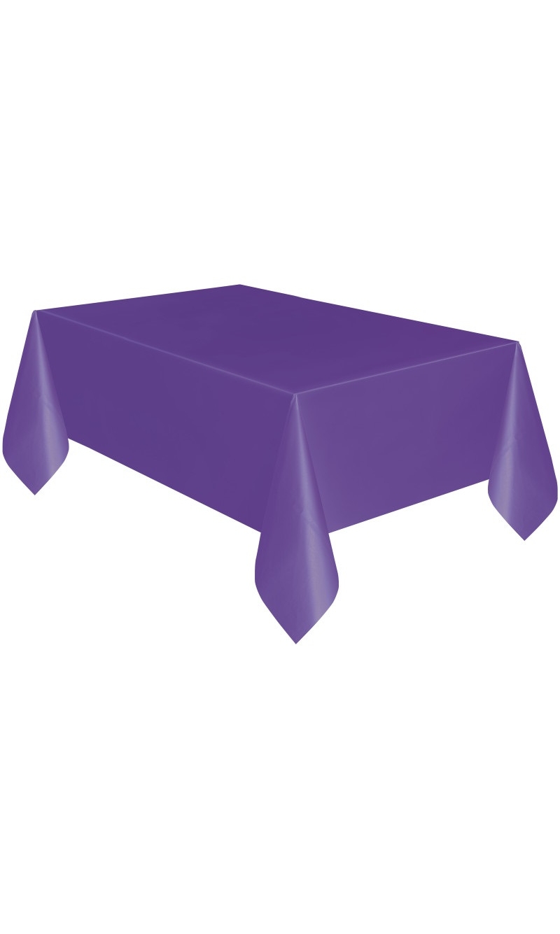Neon Purple Rectangular Plastic Table Cover - 137 x 274cm