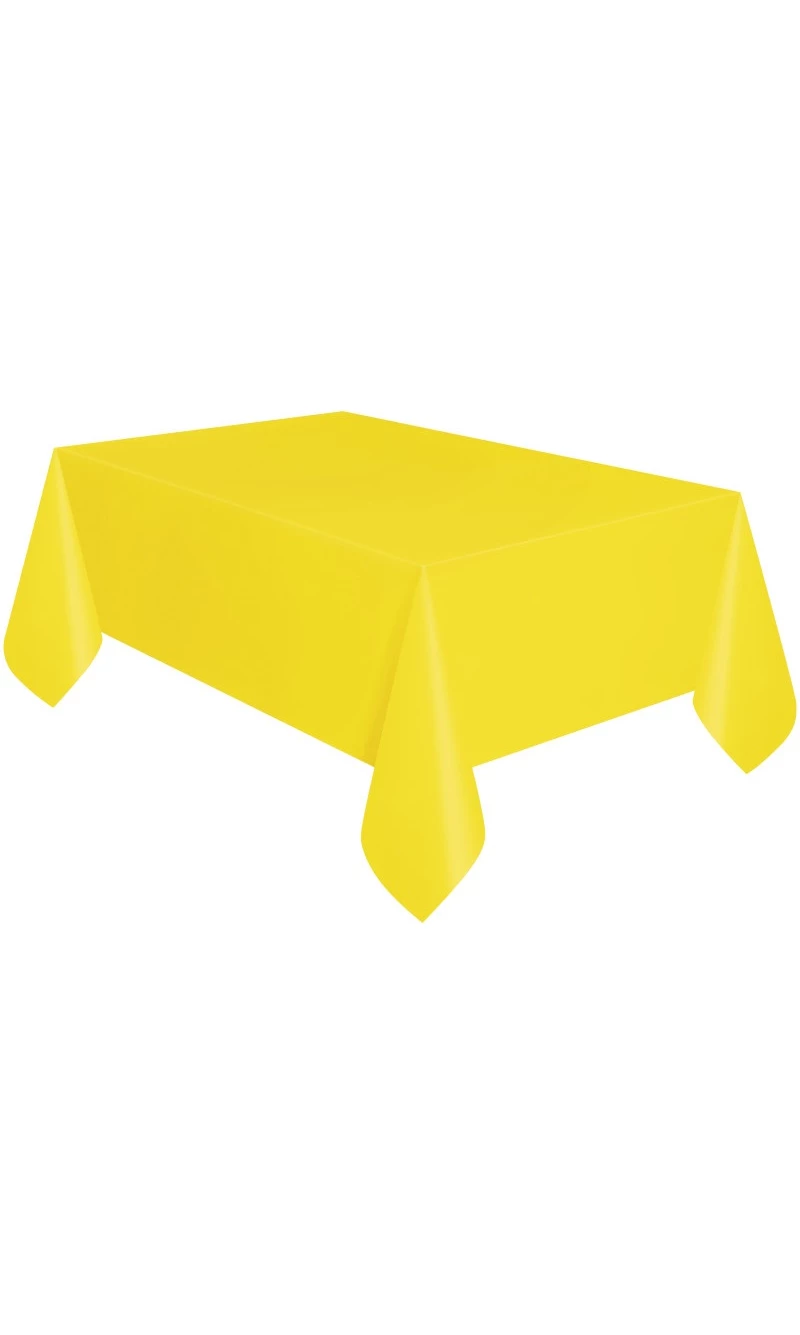 Neon Yellow Rectangular Plastic Table Cover - 137 x 274cm