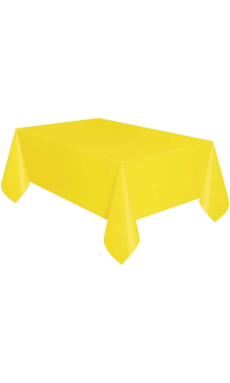 Neon Yellow Rectangular Plastic Table Cover - 137 x 274cm